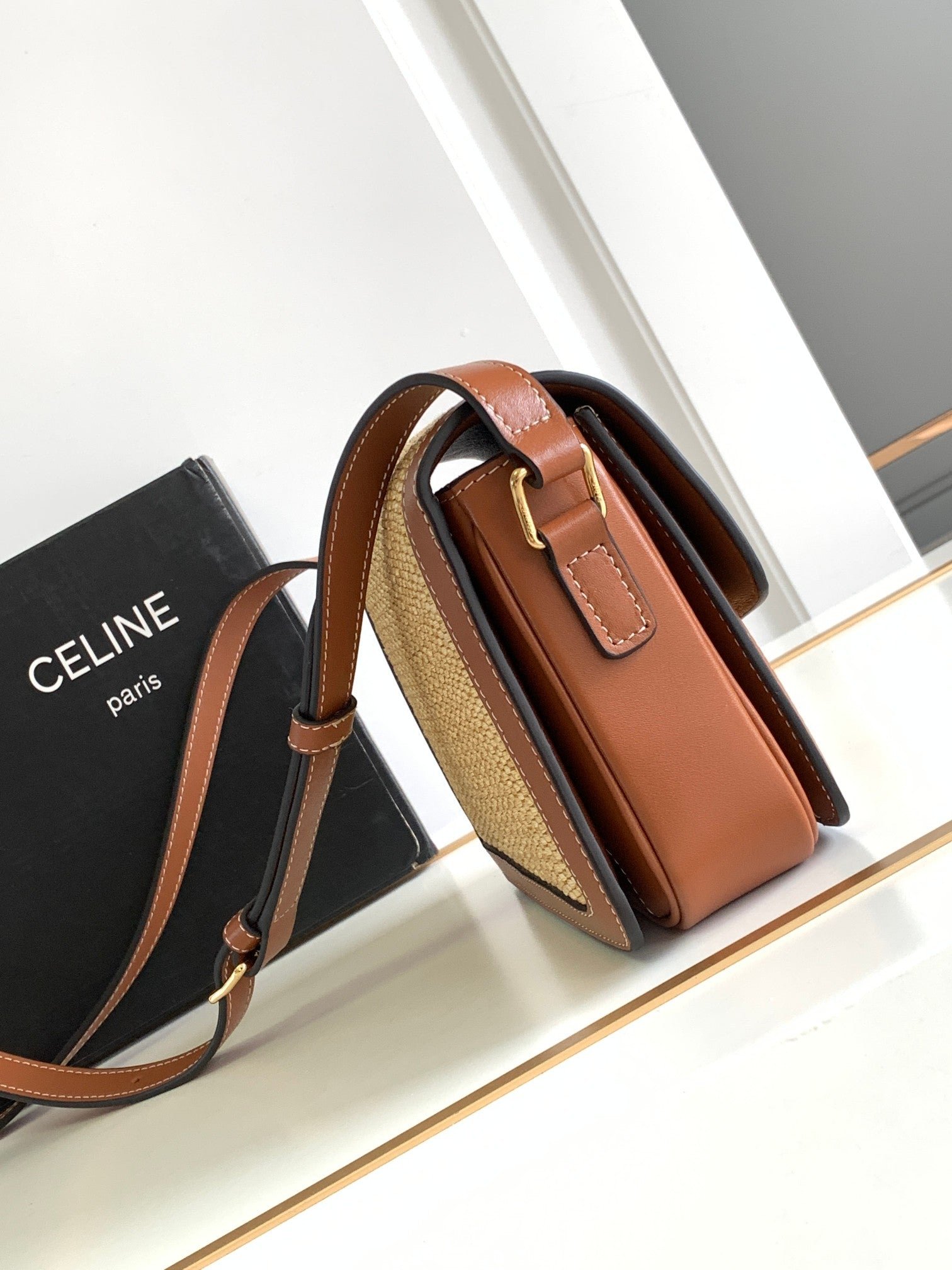 Alternative view of Celine Teen Triomphe 18.5 Textile Calfskin
