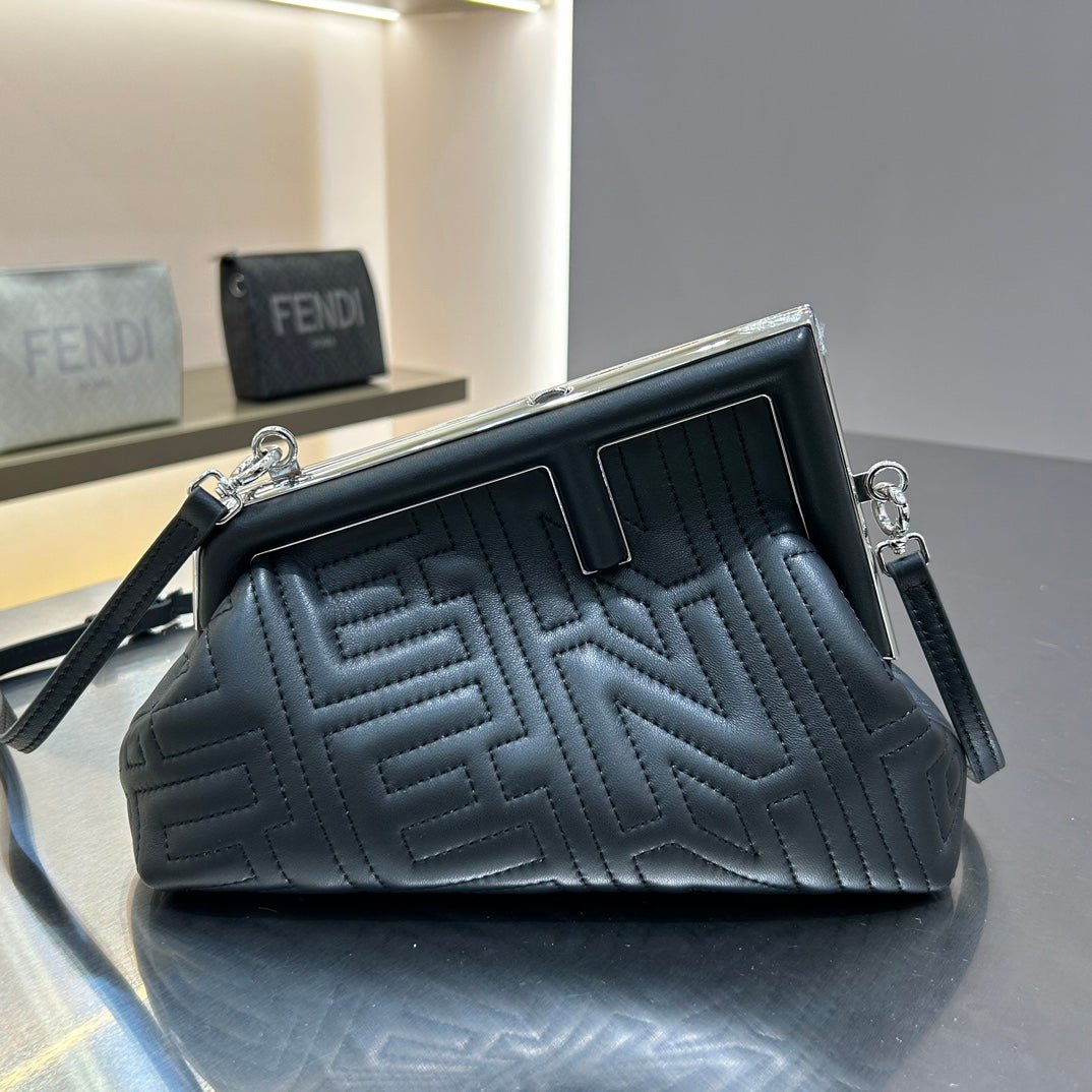 Fendi First Mini 25 Black Calfskin Silver Hardware