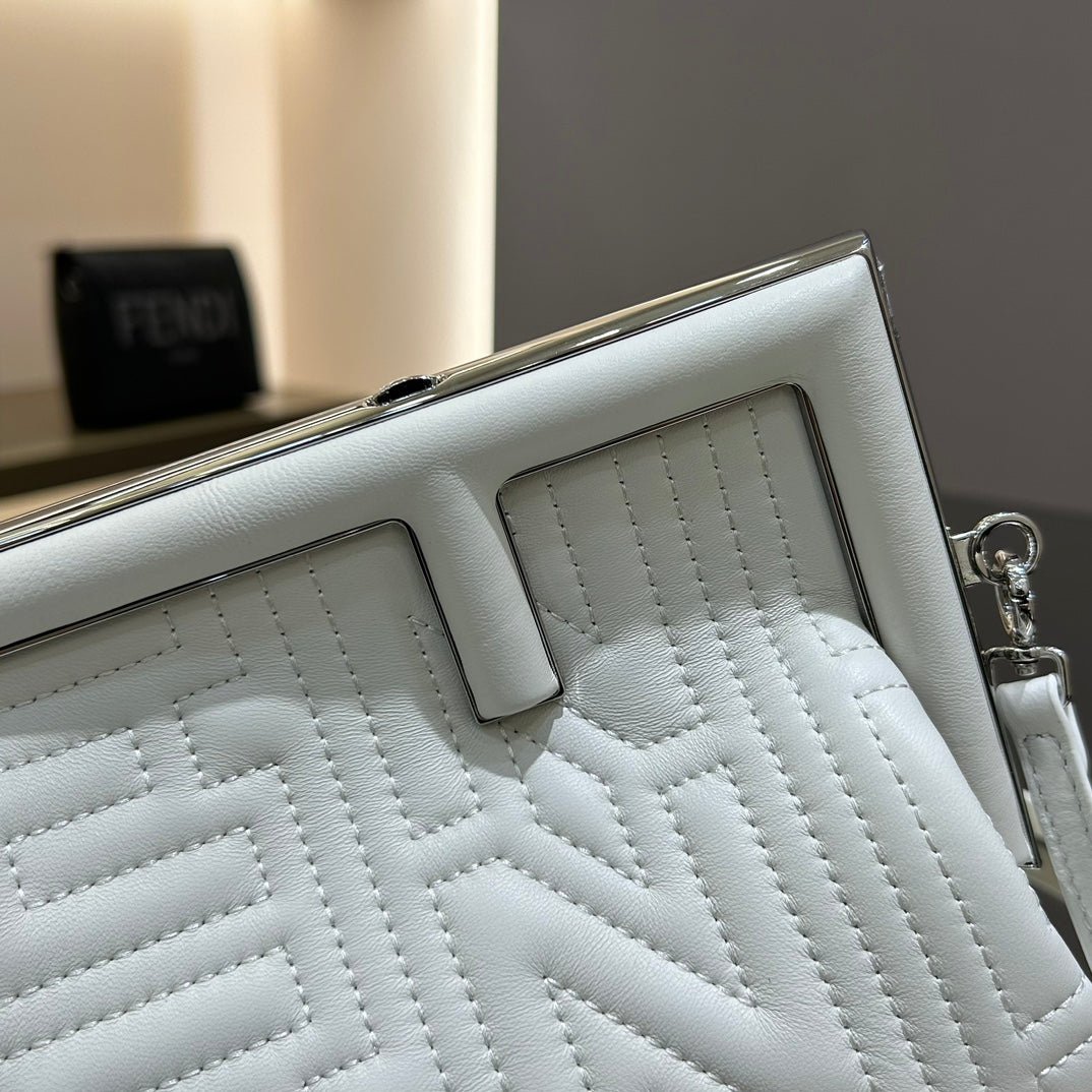 Fendi First Mini 25 White Calfskin Silver Hardware - Image 5
