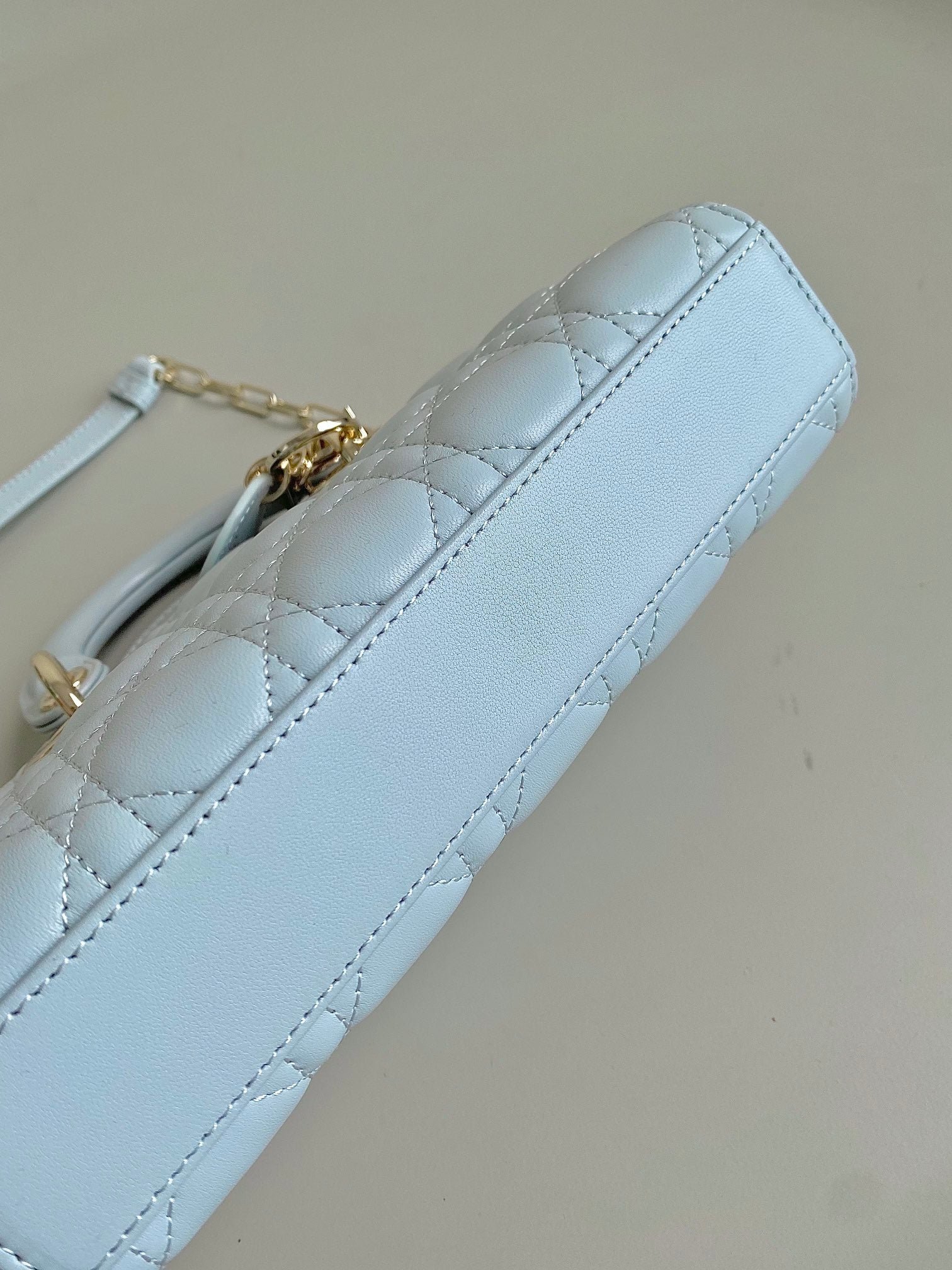 Dior D-Joy 22 Lambskin Bag Light Blue - Image 8