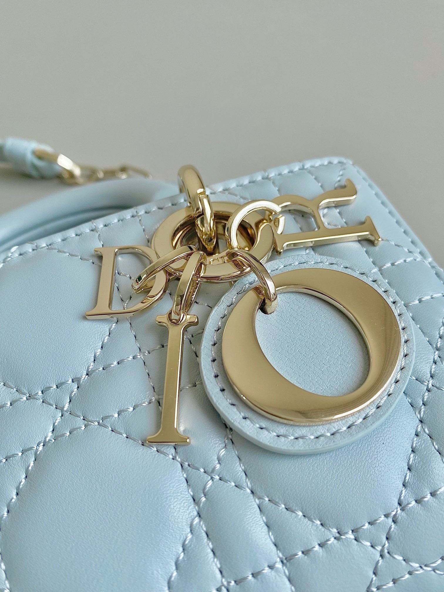 Dior Mini D-Joy 17 Lambskin Bag Light Blue - Image 3