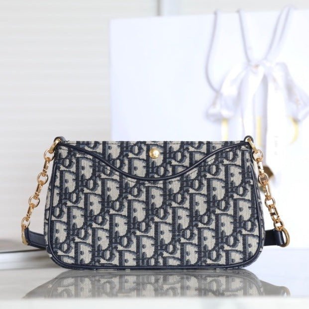 Dior Mini 21 Chain Black Oblique Jacquard Bag