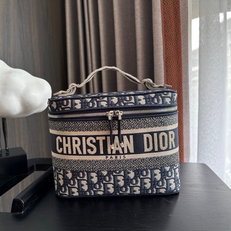 Dior Vanity 25 Black Beige Oblique Case