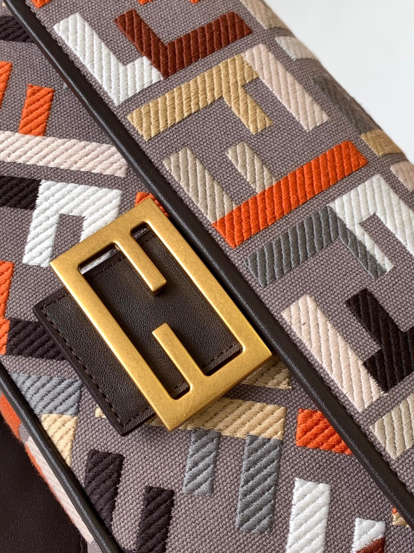 Alternative view of Fendi Baguette 27 Brown Multicolour Embroidery