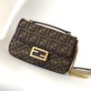 Fendi Baguette 24 Brown Jacquard Fabric Bag Ghw