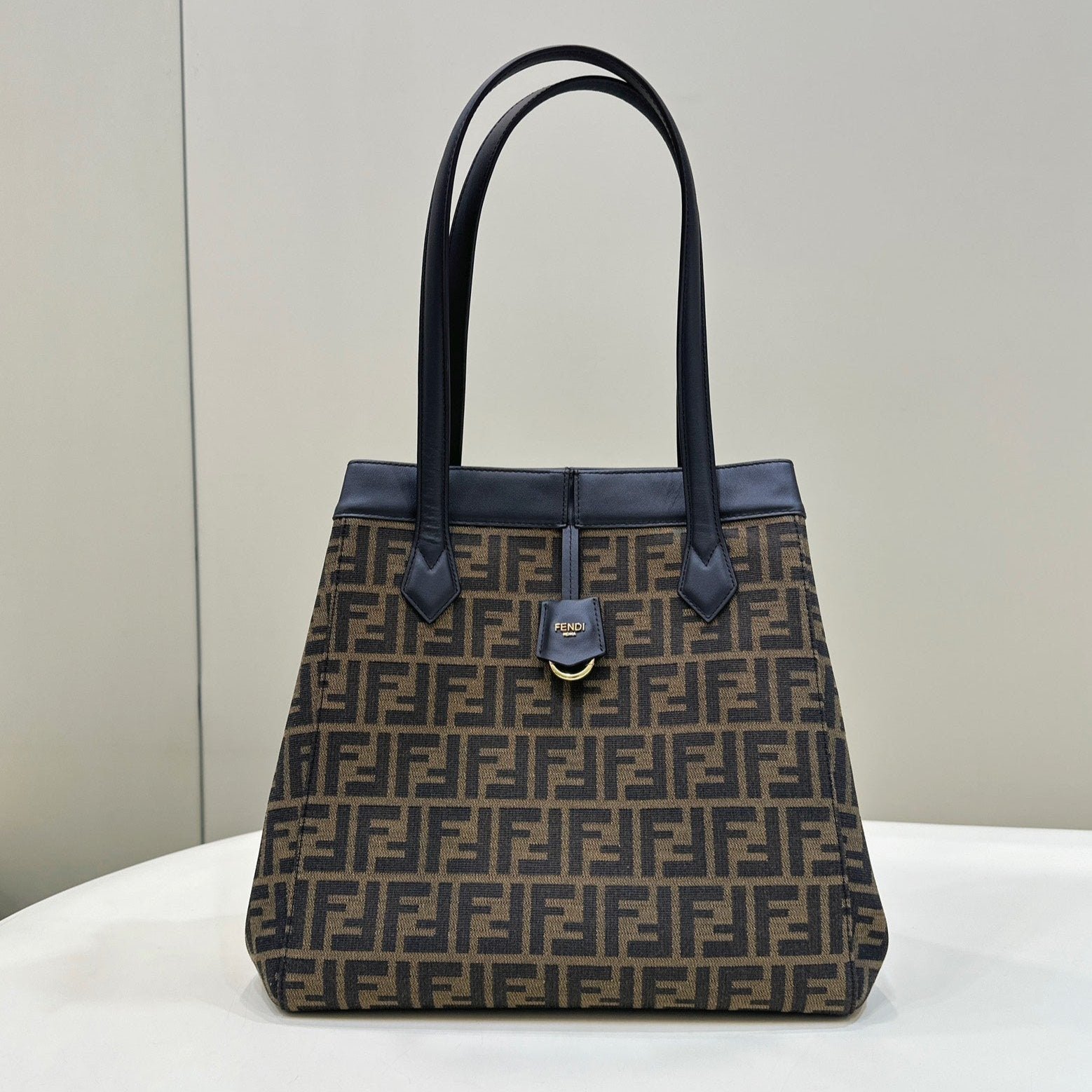 Fendi Origami Large 33 Brown Black Jacquard