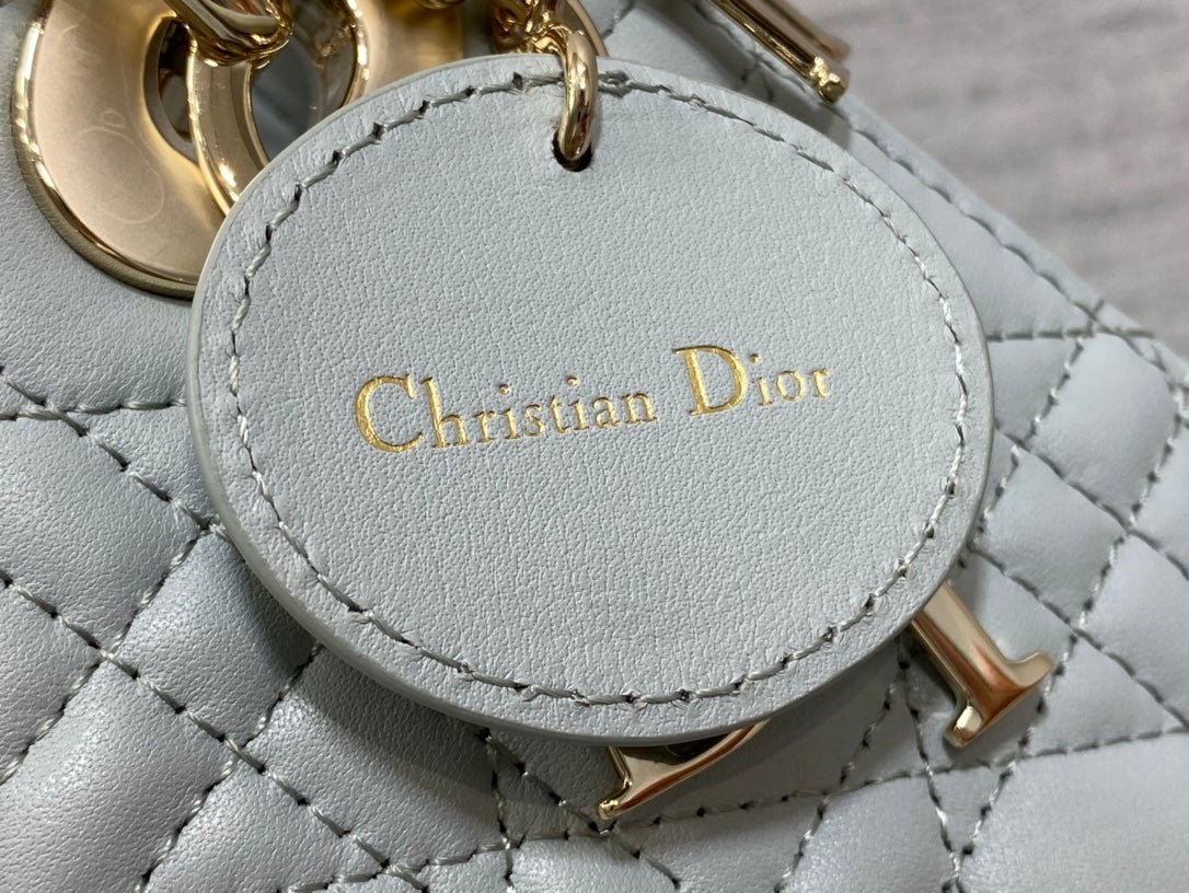 Dior Lady Mini Marian Blue Lambskin Bag - Image 4