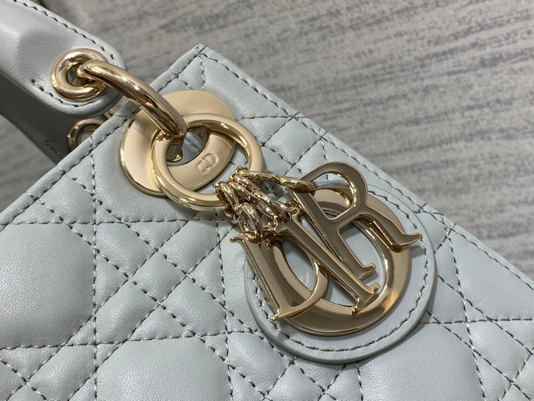 Dior Lady Mini Marian Blue Lambskin Bag - Image 9