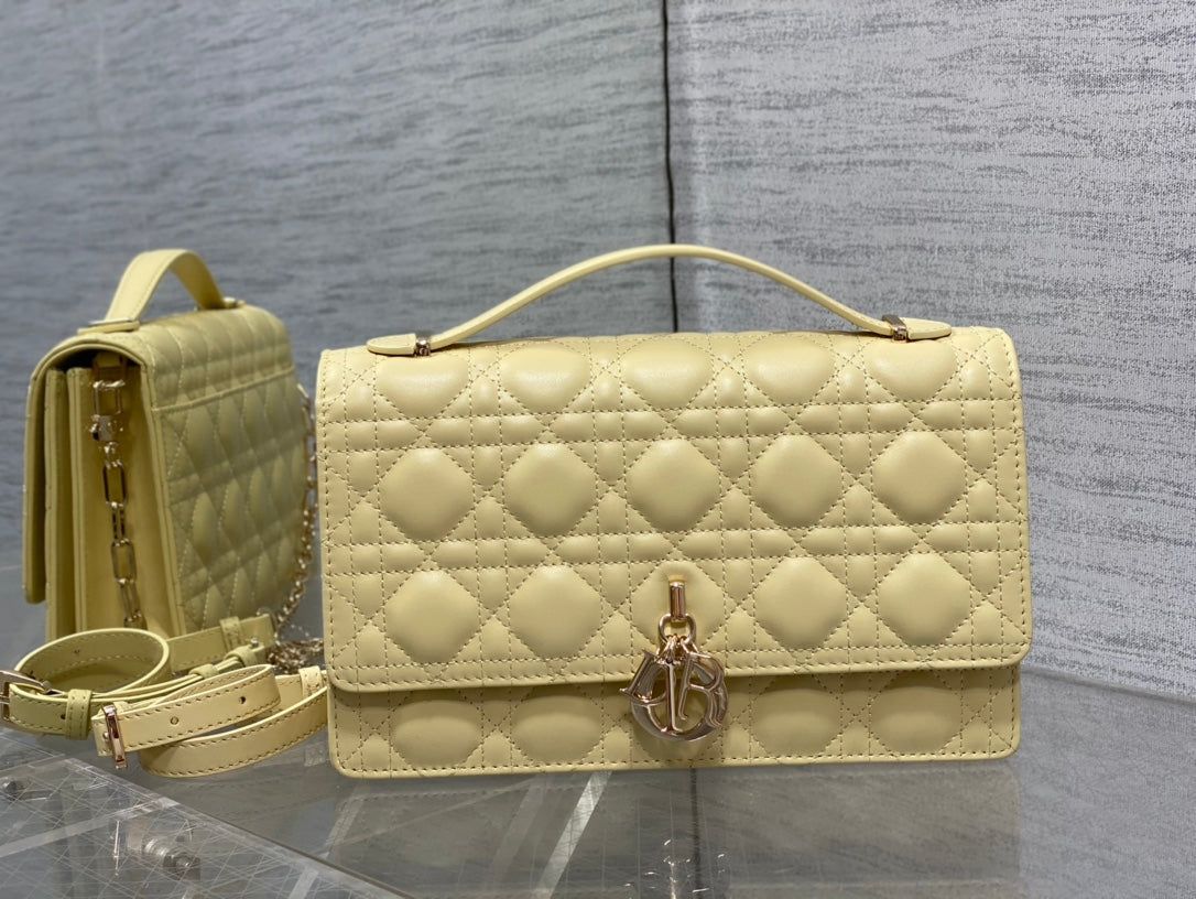 Dior My CD 24 Light Yellow Lambskin Bag - Image 3