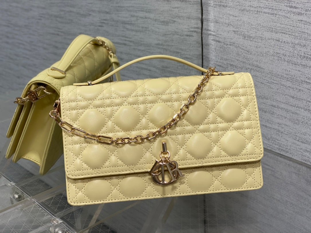 Alternative view of Dior Mini Series 24 Light Yellow Patent Calfskin Bag