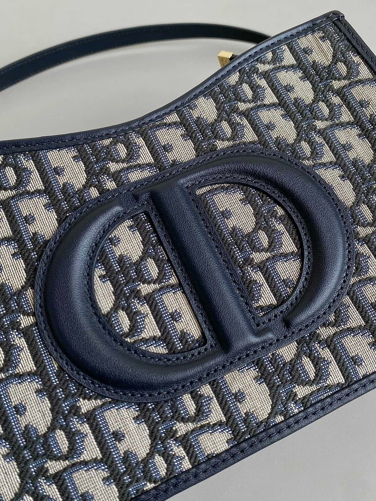 Dior Mini Hobo 23 Jacquard Bag Blue - Image 4