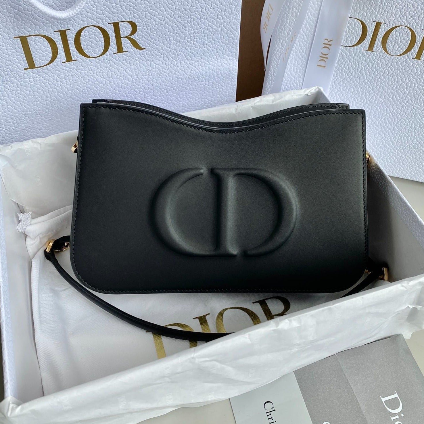 Dior Mini Hobo 23 Calfskin Bag Black