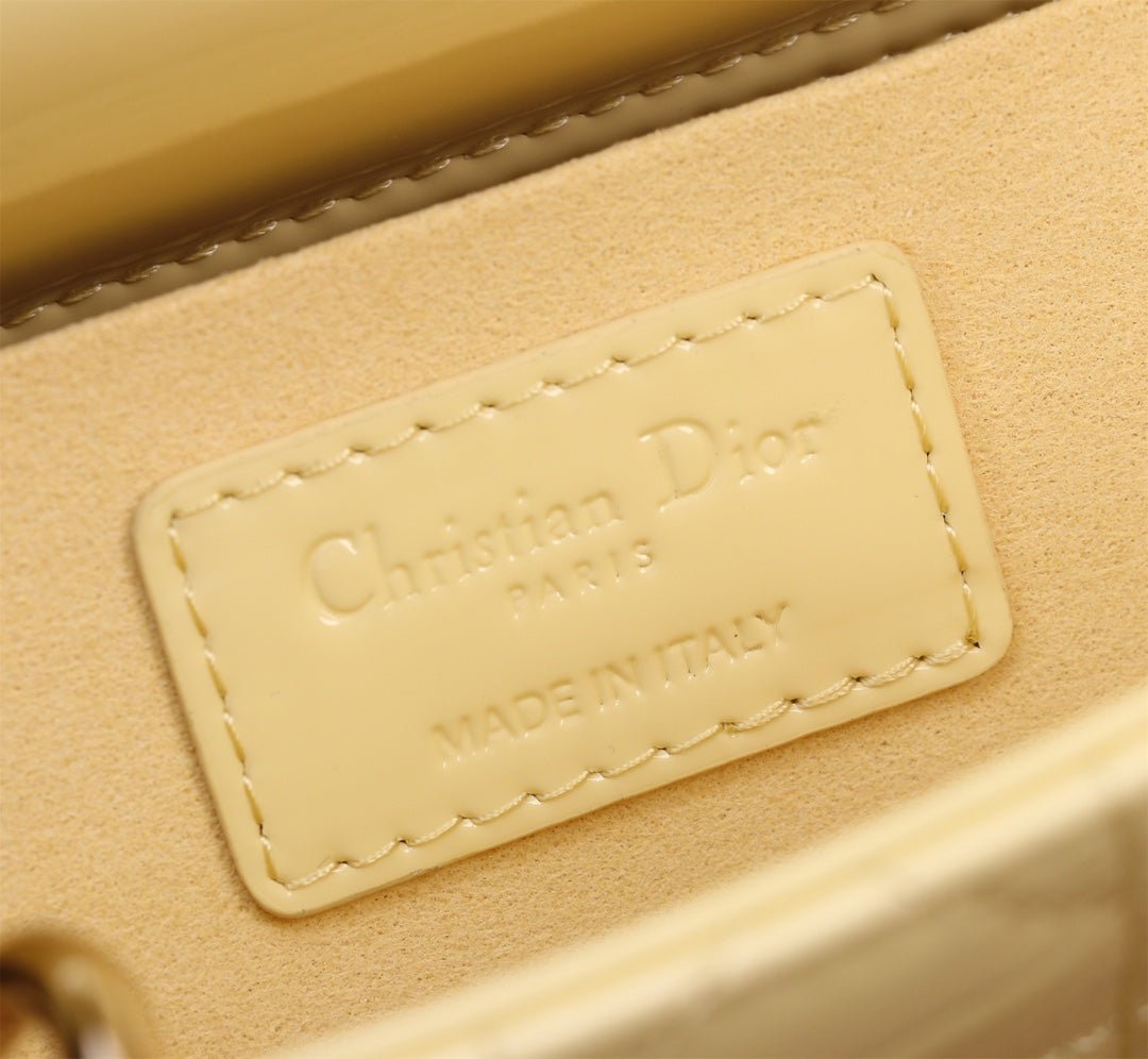 Dior Small Lady D-Joy Yellow Lambskin Crossbody Bag - Image 4
