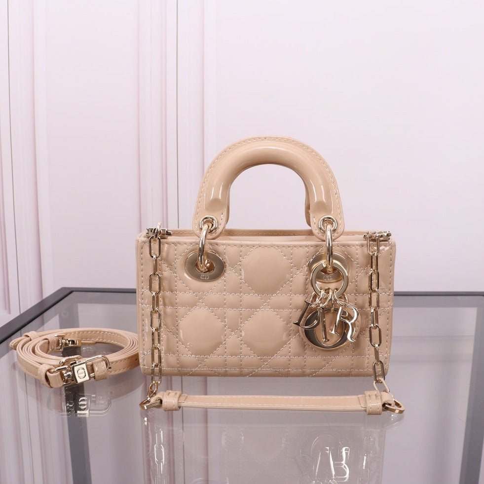 Dior Micro Lady D-Joy Beige Lambskin Cannage Bag