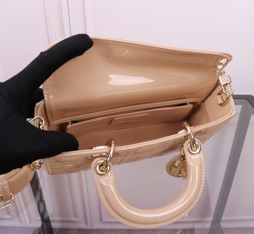 Alternative view of Dior Small Lady D-Joy Beige Lambskin Shoulder Bag