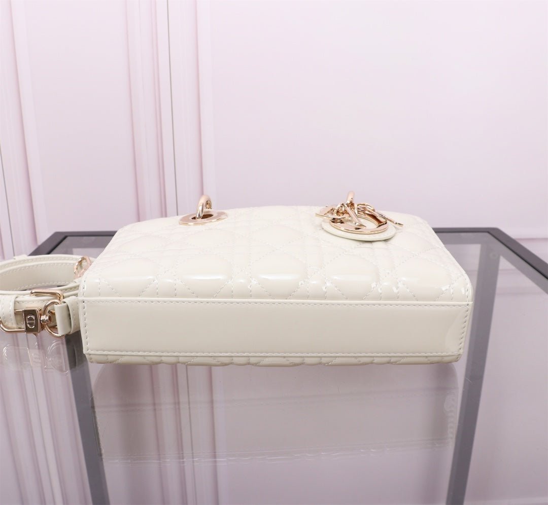 Dior Medium Lady D-Joy White Lambskin Handbag - Image 4
