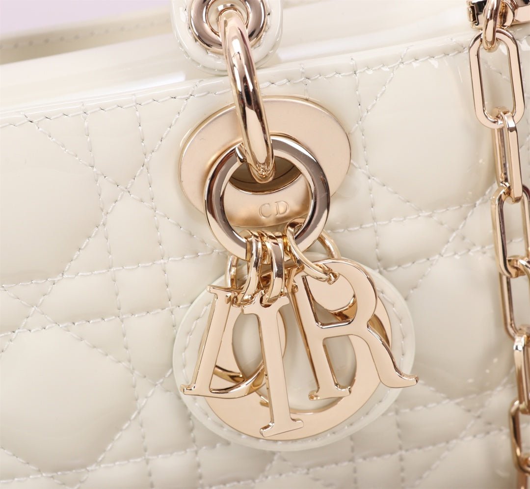 Dior Medium Lady D-Joy White Lambskin Handbag - Image 5