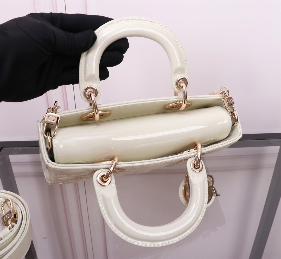 Dior Medium Lady D-Joy White Lambskin Handbag - Image 7