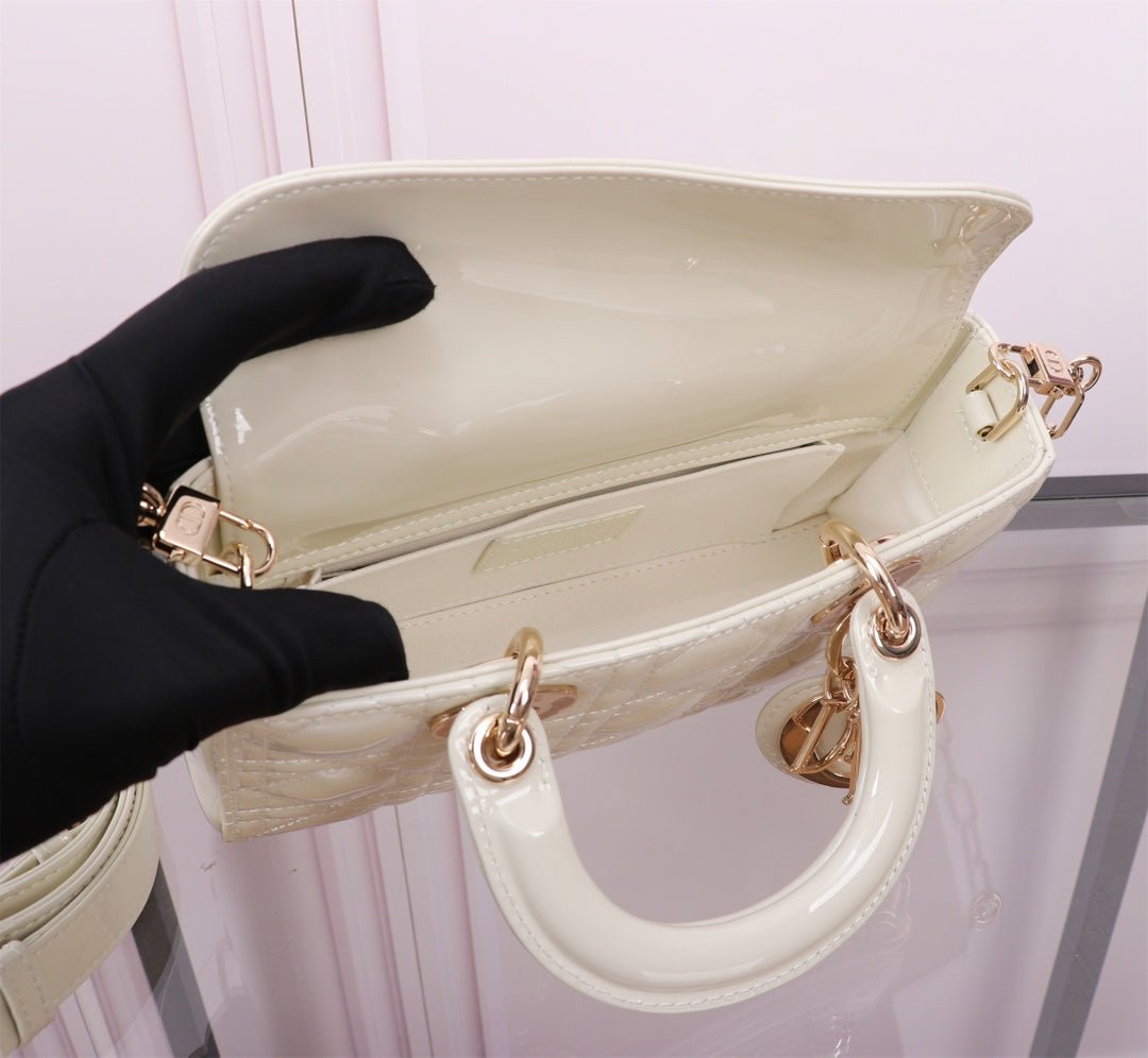 Dior Medium Lady D-Joy White Lambskin Handbag - Image 3