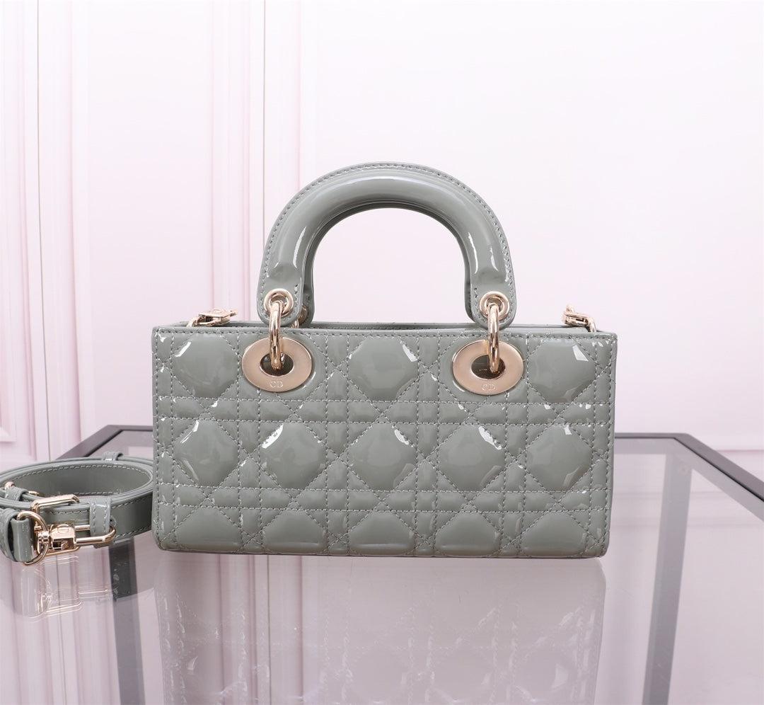 Dior Small Lady D-Joy Rock Gray Lambskin Quilted Bag - Image 7