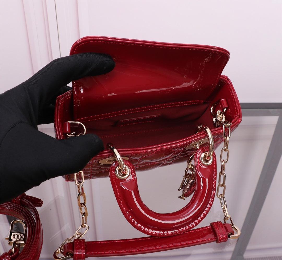 Dior Micro Lady D-Joy Red Patent Mini Handbag - Image 3