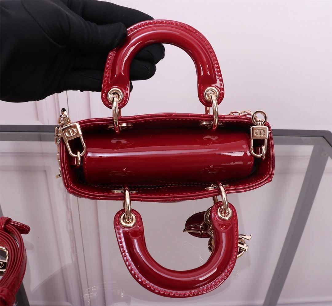 Dior Micro Lady D-Joy Red Patent Mini Handbag - Image 4
