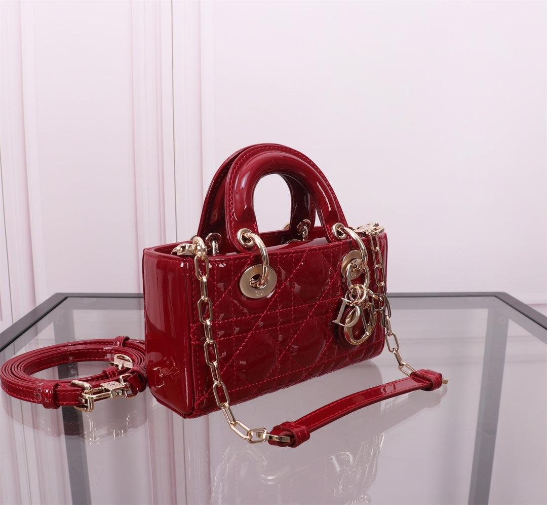Dior Micro Lady D-Joy Red Patent Mini Handbag - Image 6