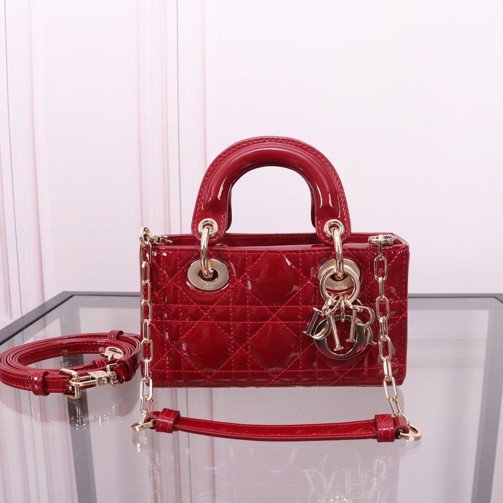 Dior Micro Lady D-Joy Red Patent Mini Handbag