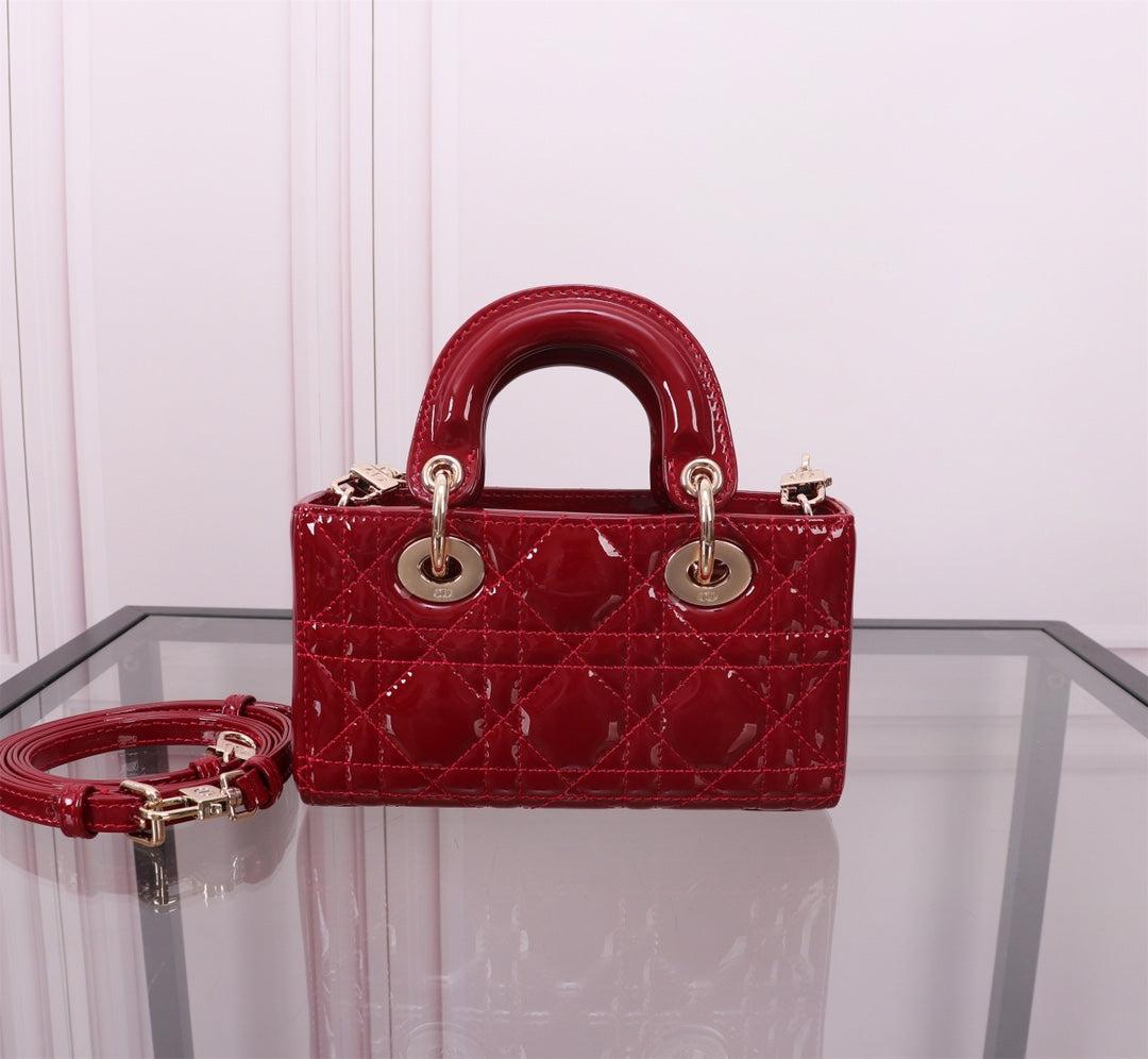 Dior Micro Lady D-Joy Red Patent Mini Handbag - Image 7