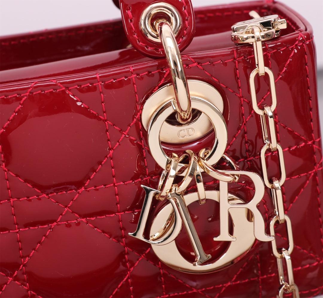 Dior Micro Lady D-Joy Red Patent Mini Handbag - Image 8