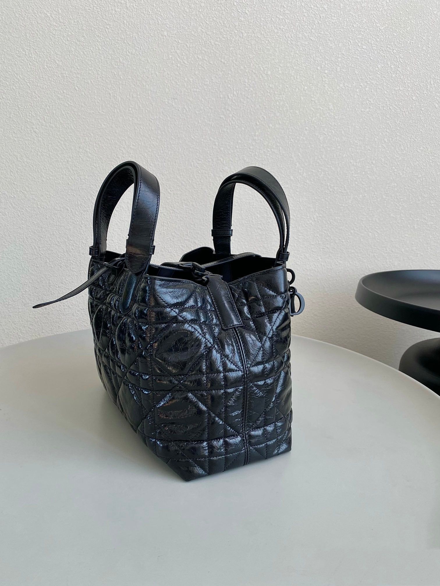 Dior Toujours 28 All Black Calfskin Tote - Image 6