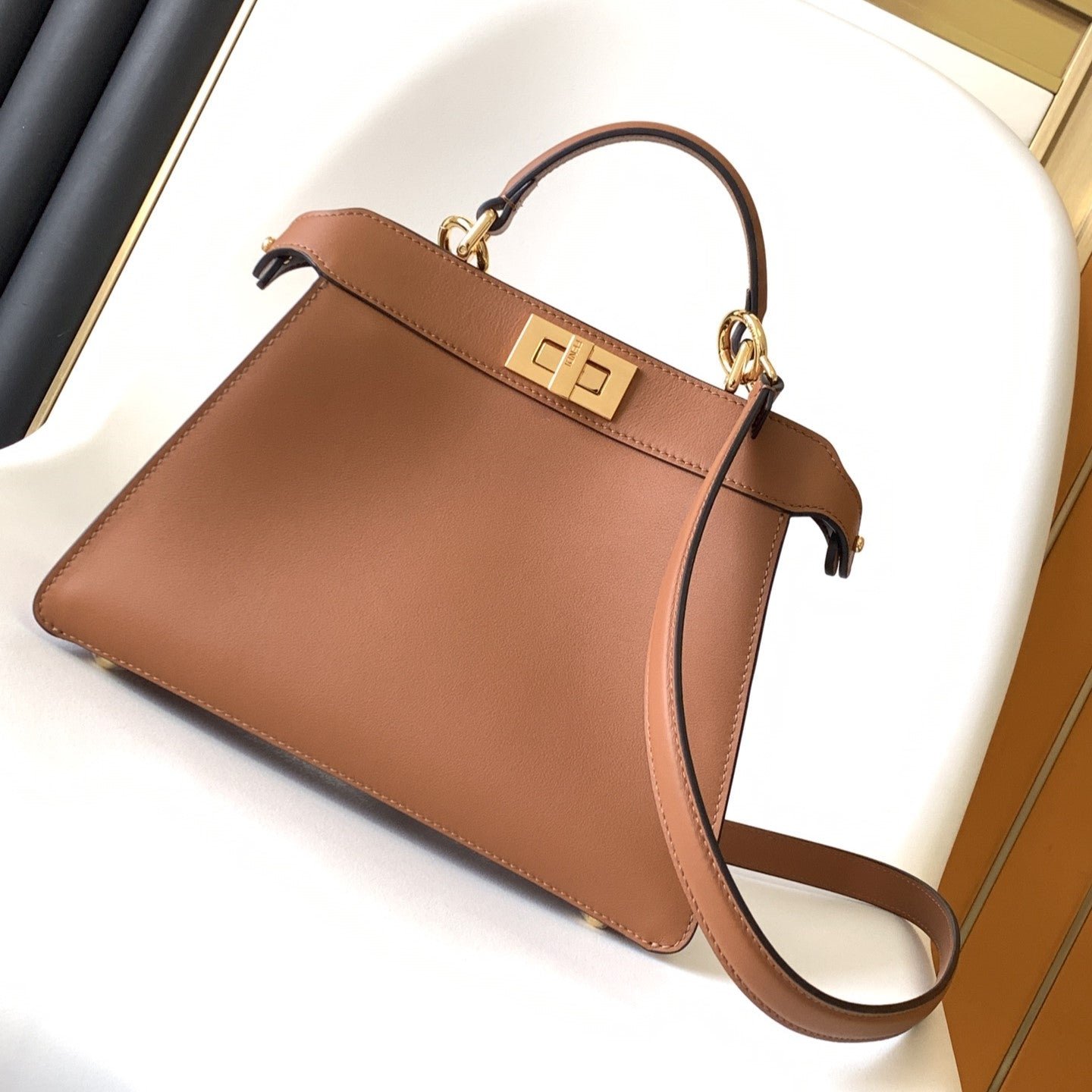 Fendi Peekaboo IseeU Small 27cm Gold Lambskin