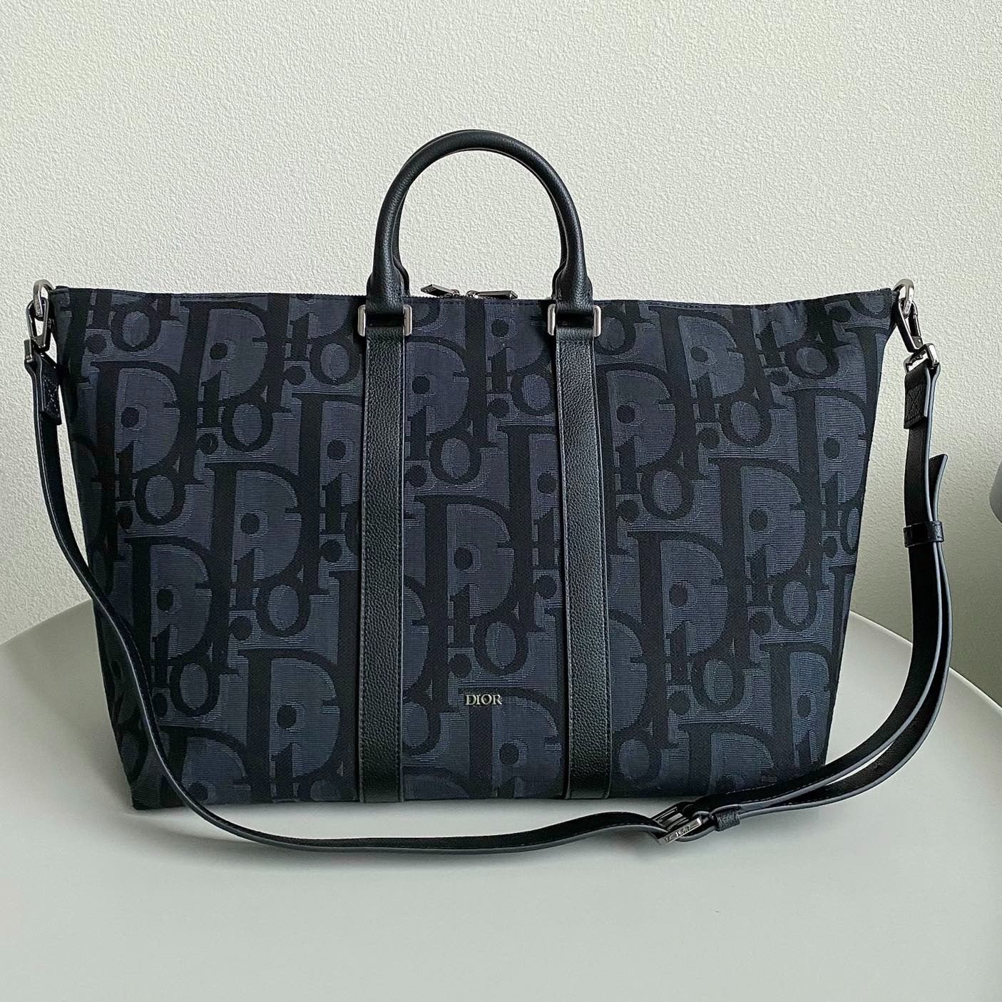 Dior Weekender 40 Jacquard Bag Black