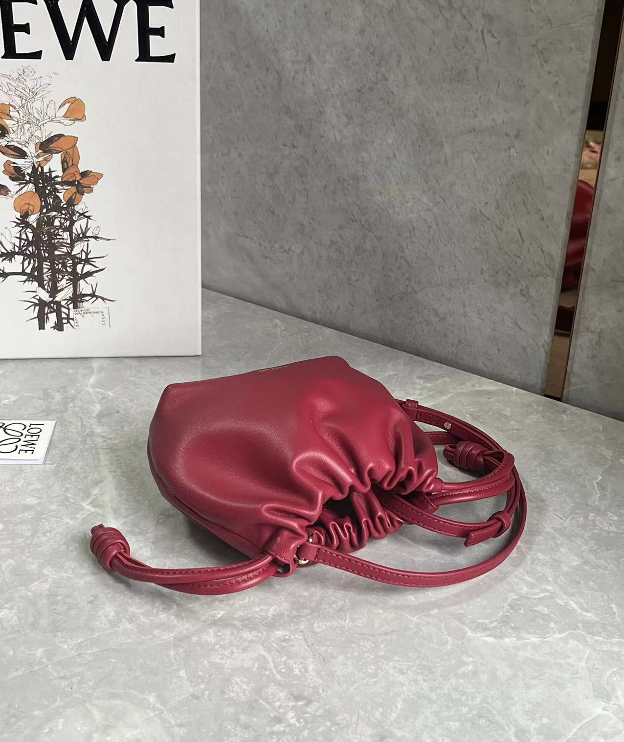 Flamenco Cluth Dark Burgundy Calfskin - Image 4