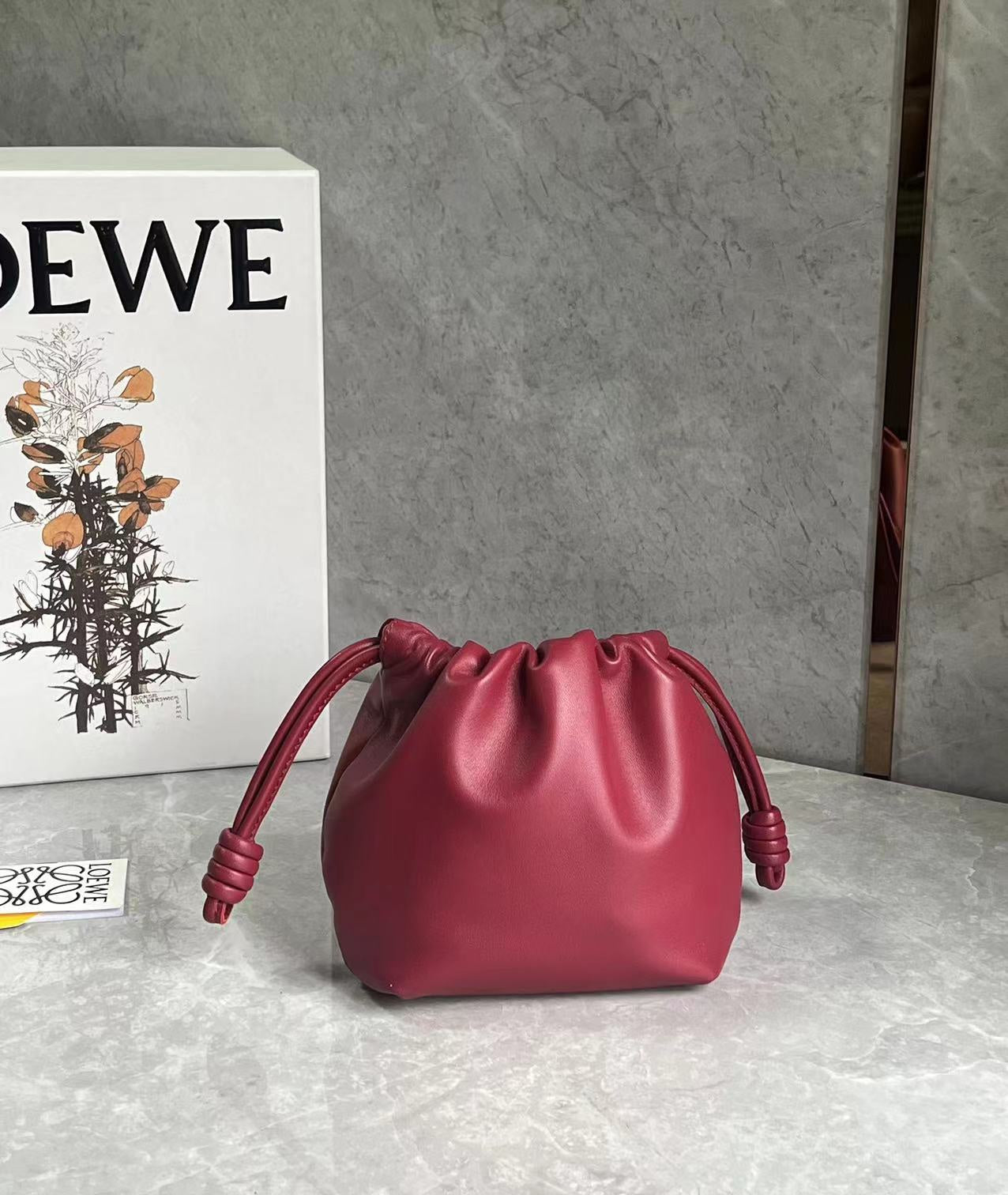 Flamenco Cluth Dark Burgundy Calfskin - Image 3