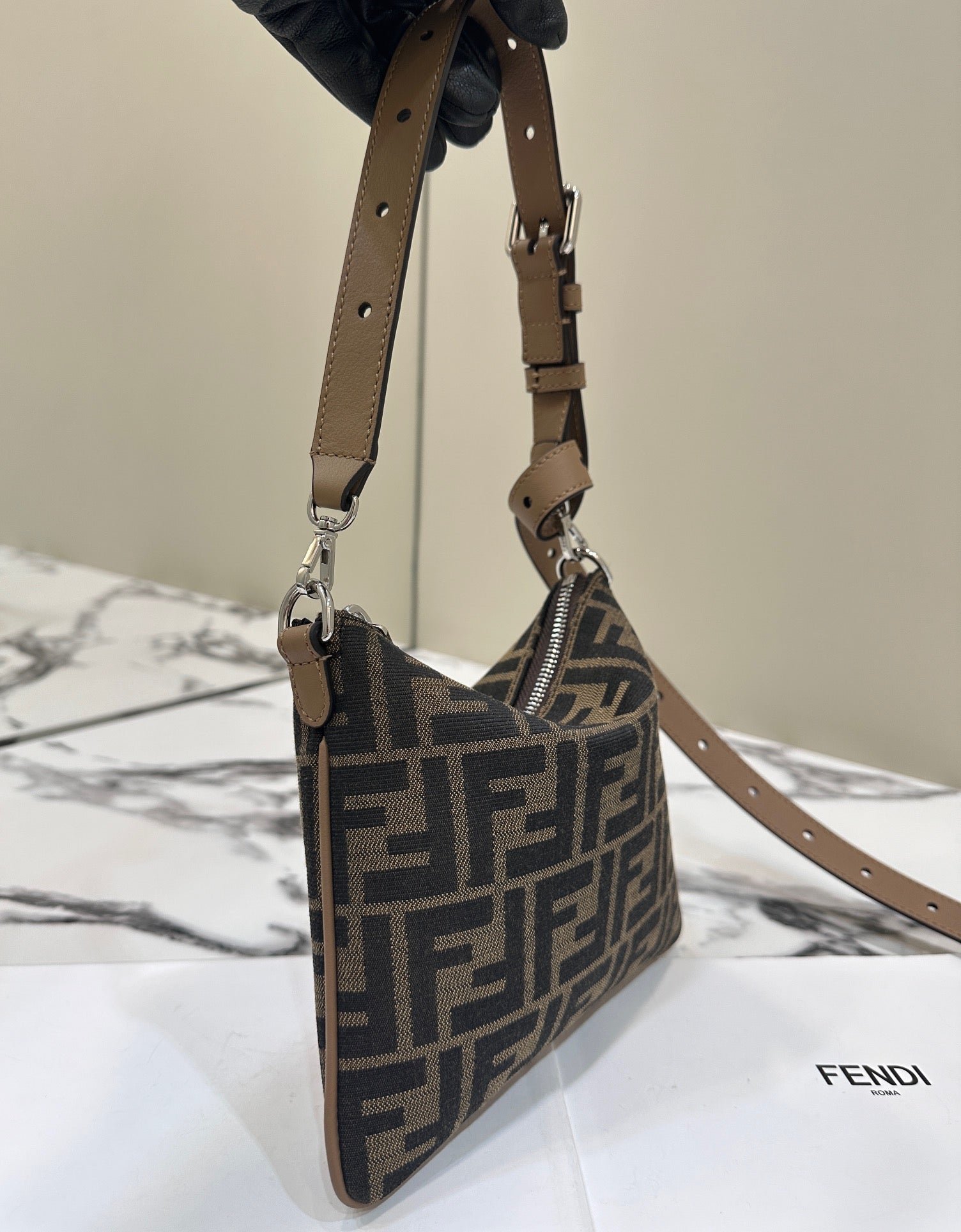 Fendi Shoulder Bag 19 Jacquard Fabric Bag - Image 3