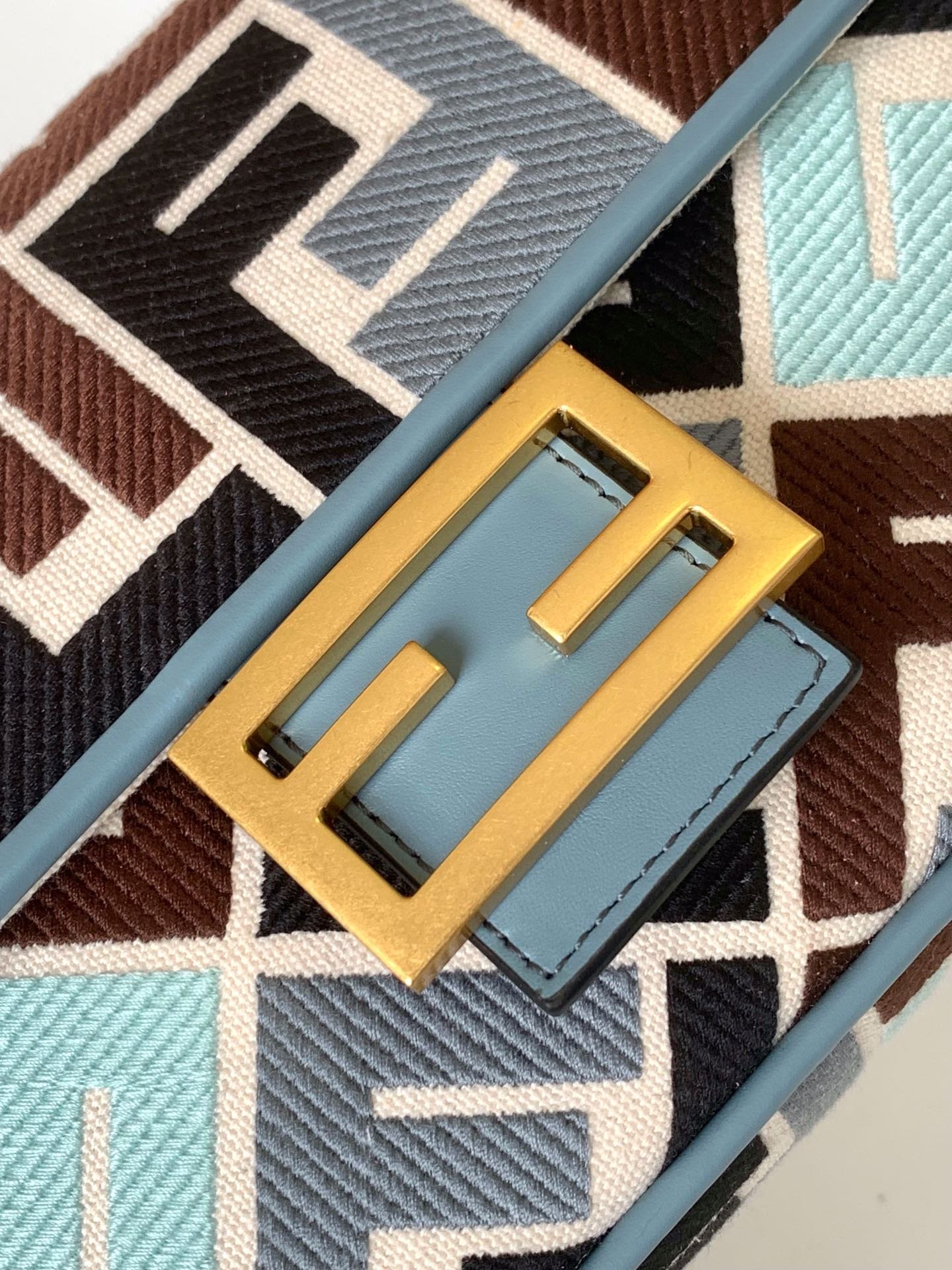 Alternative view of Fendi Baguette 27 Sky Blue Multicolour Embroidery