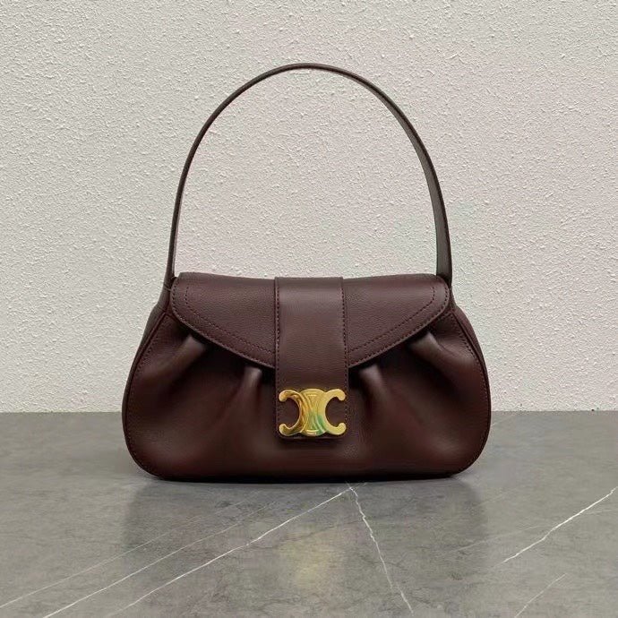 Celine Polly Bag 33 Burgundy Calfskin