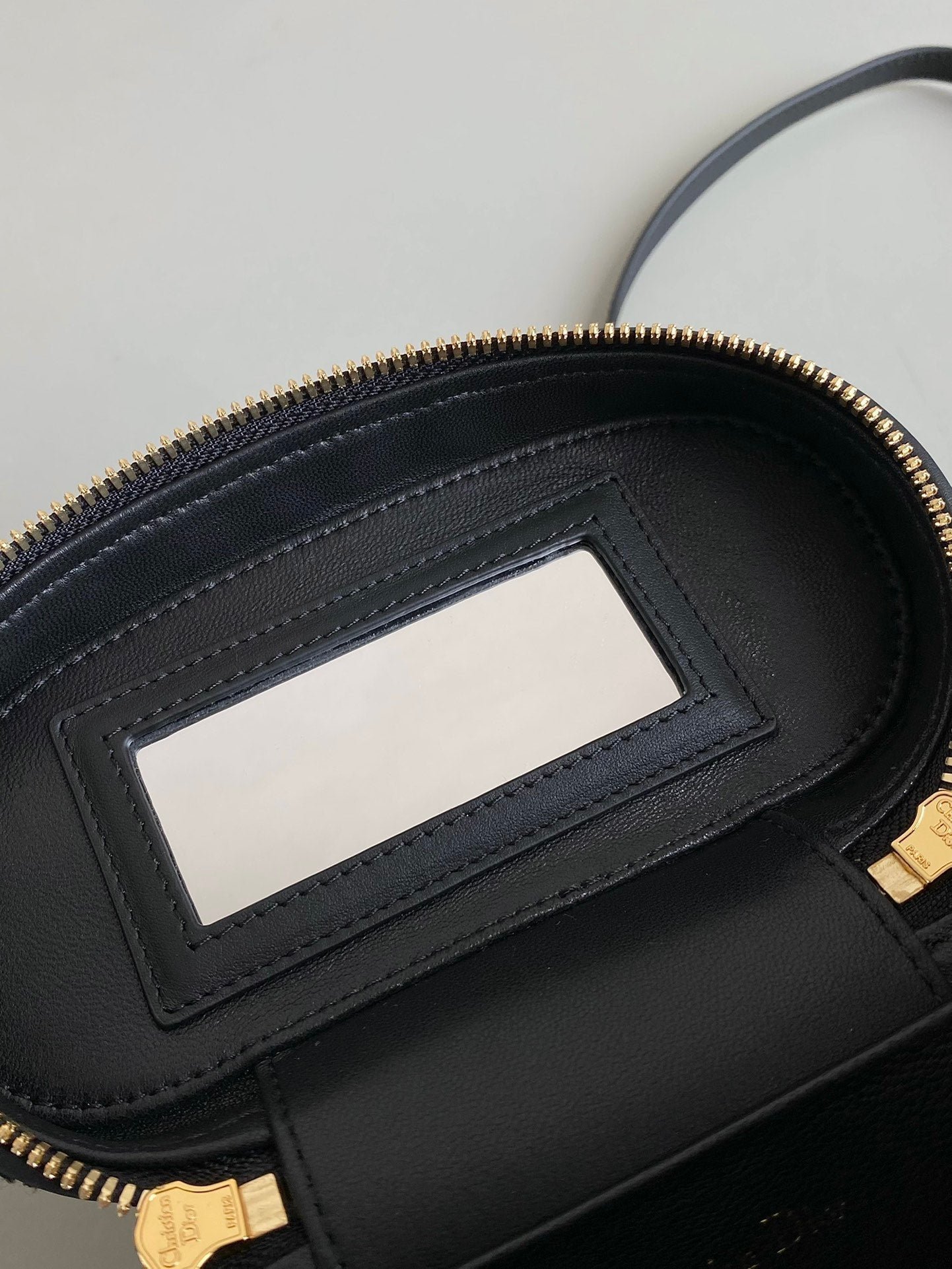 Dior Mini Caro Vanity 16 Black Tweed Makeup Bag - Image 6