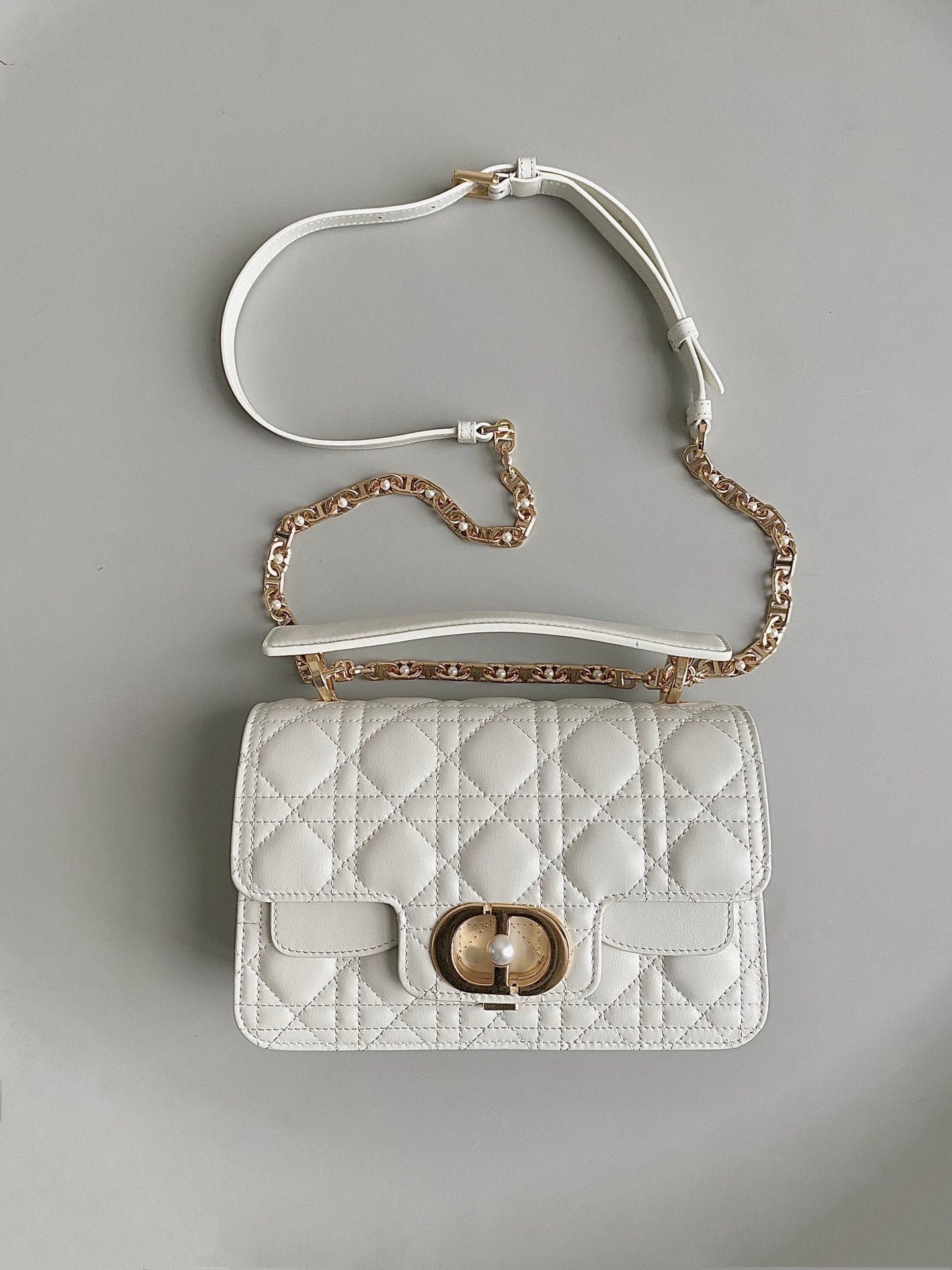 Alternative view of Dior Mini Jolie 22 White Calfskin Handbag