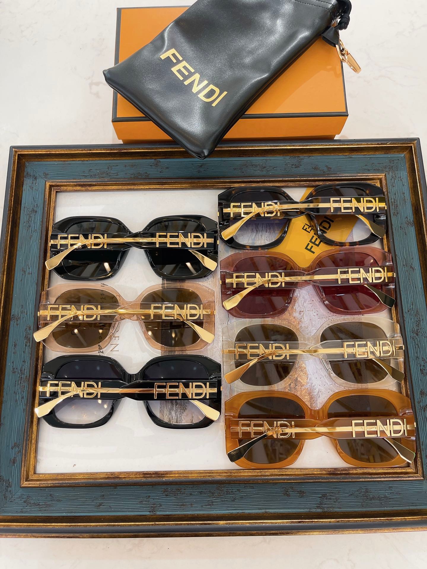 FENDI Acetate Fiber Large Frame Sunglasses - Image 9