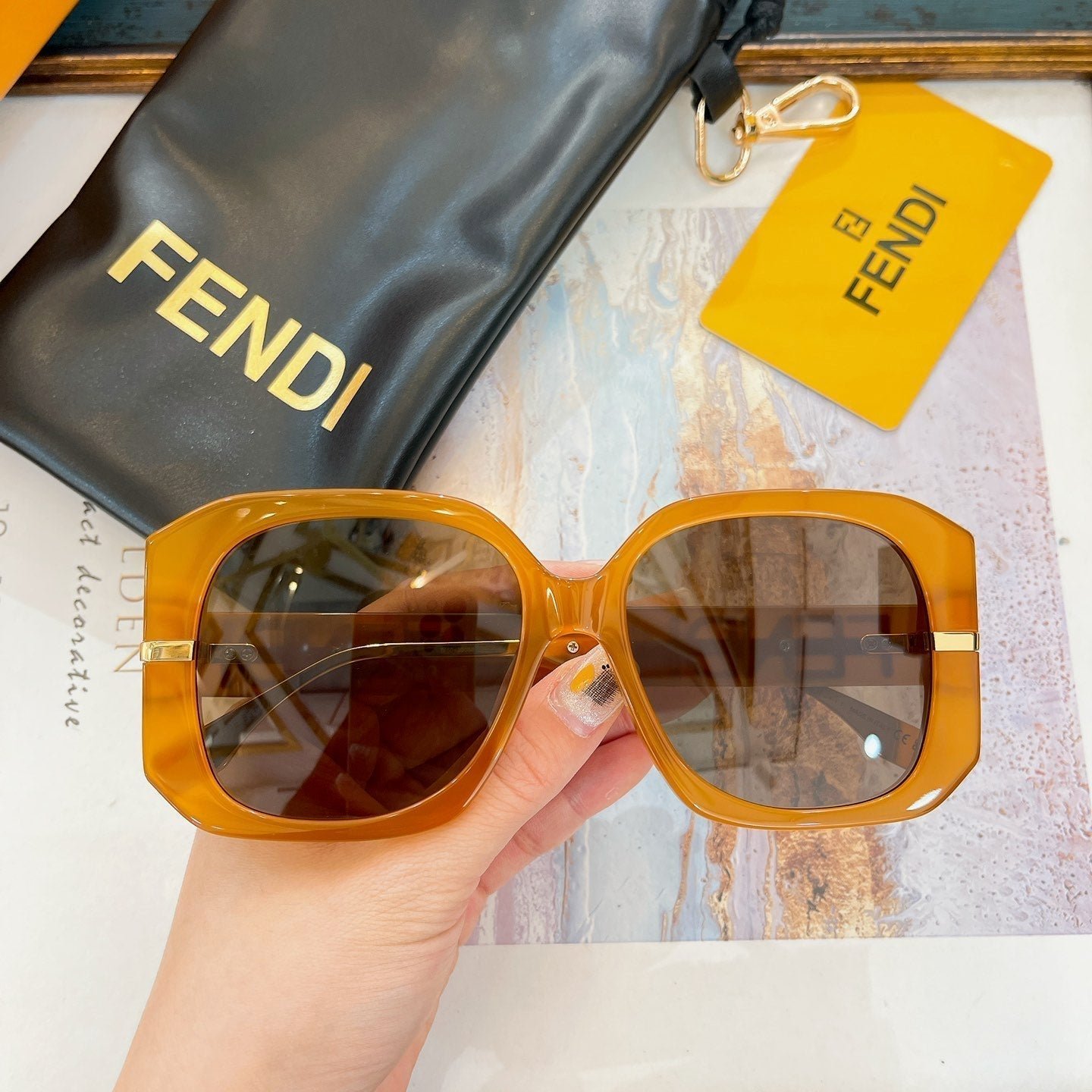 FENDI Acetate Fiber Large Frame Sunglasses - Image 3