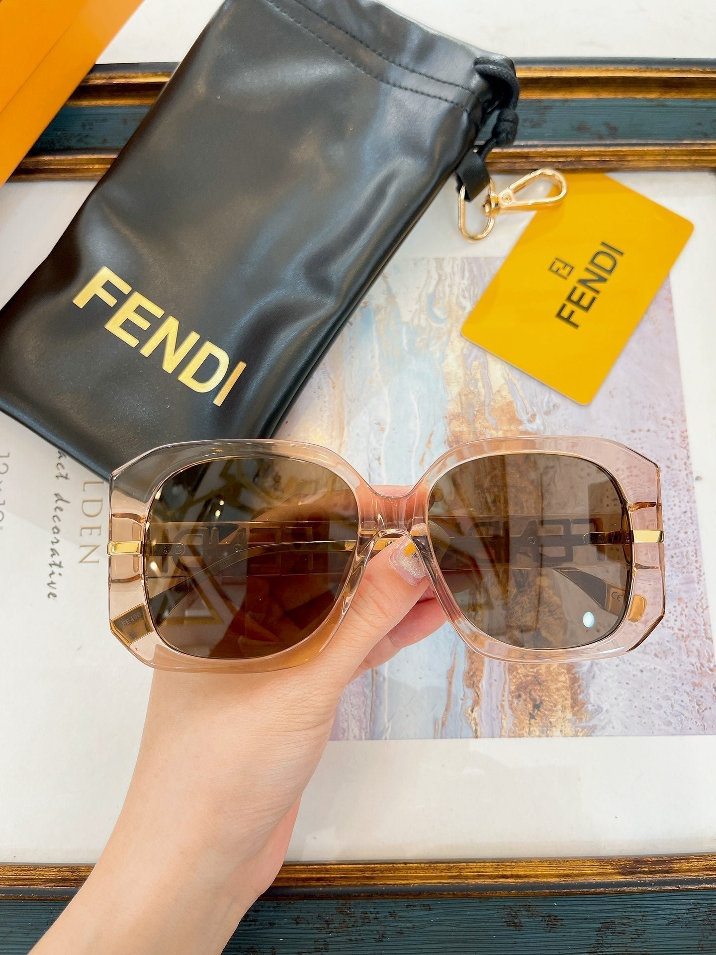 FENDI Acetate Fiber Large Frame Sunglasses - Image 4