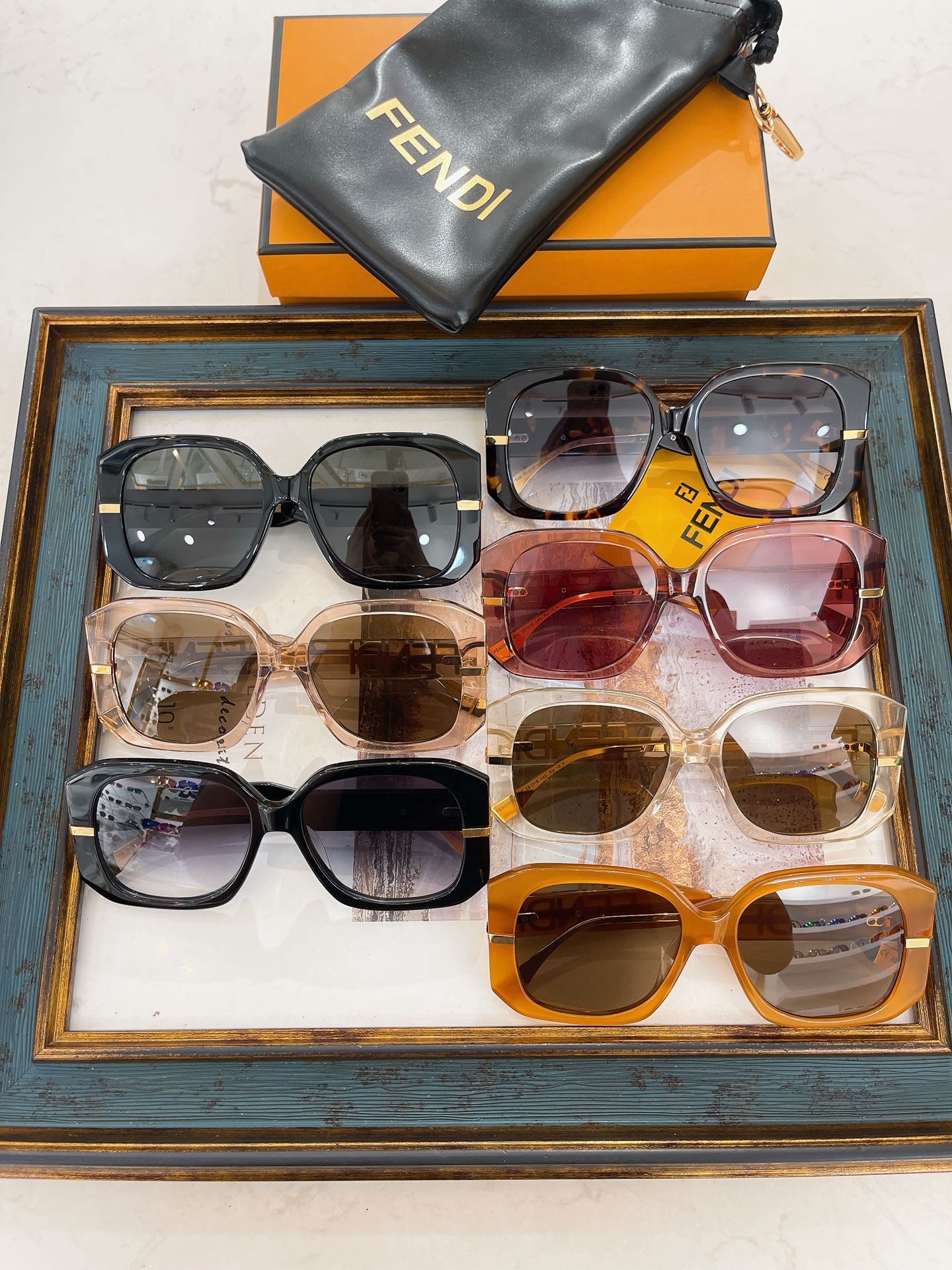 FENDI Acetate Fiber Large Frame Sunglasses - Image 8