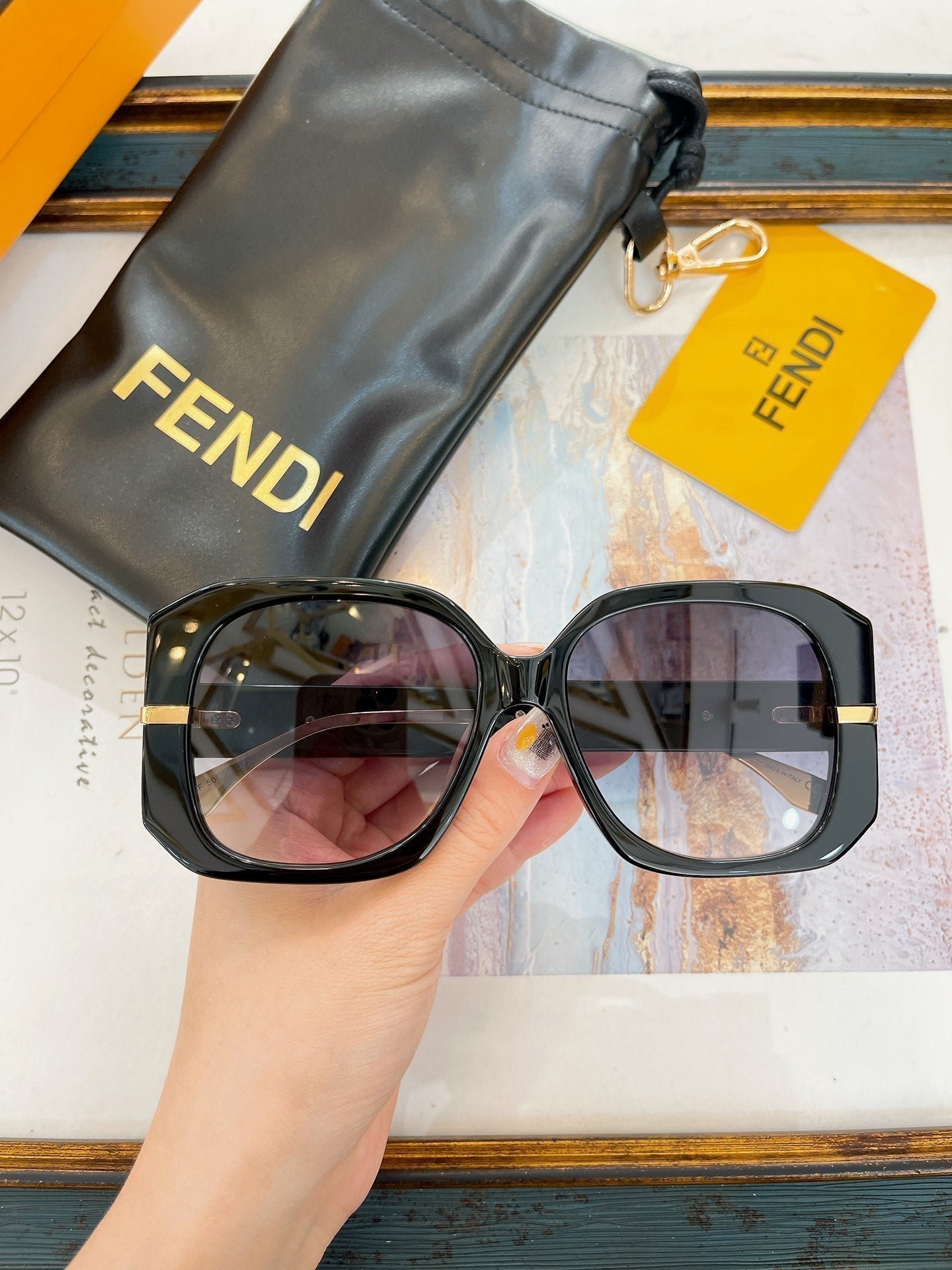 FENDI Acetate Fiber Large Frame Sunglasses - Image 6