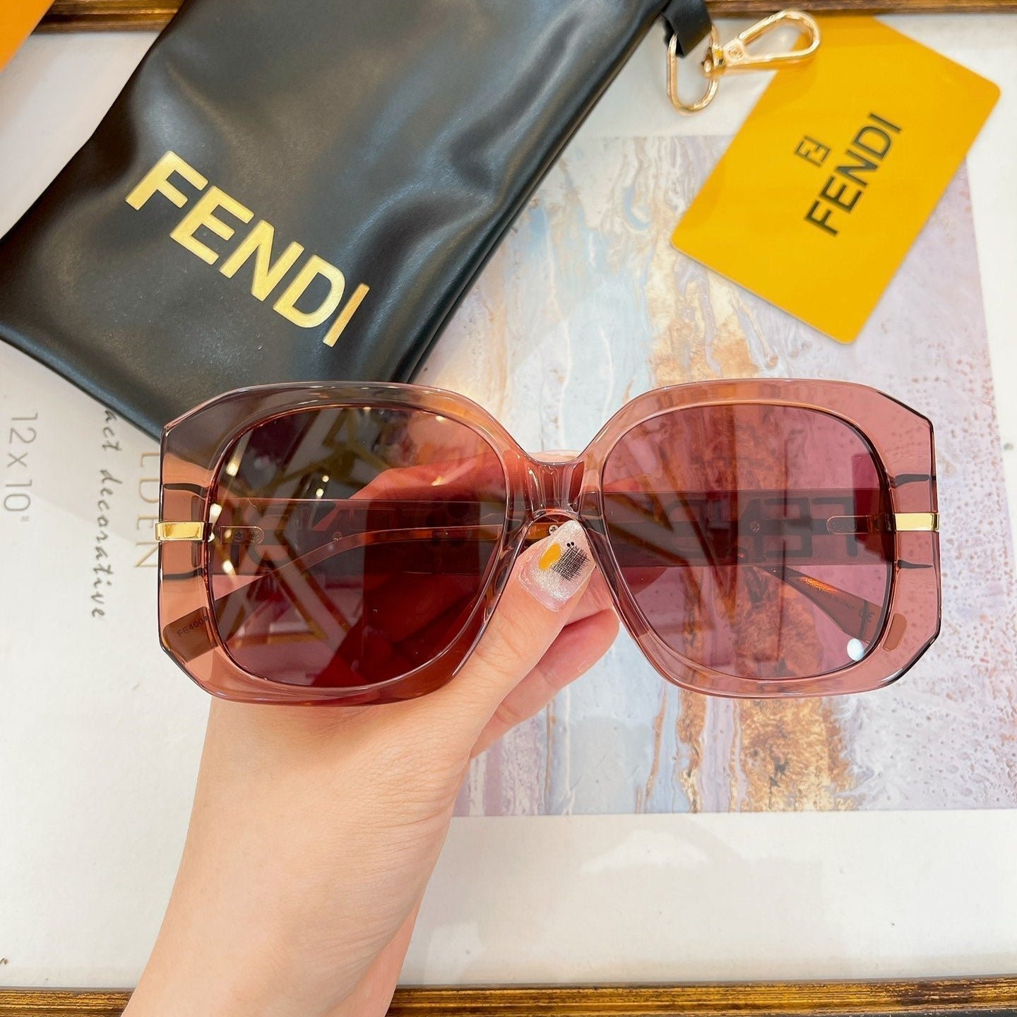 FENDI Acetate Fiber Large Frame Sunglasses