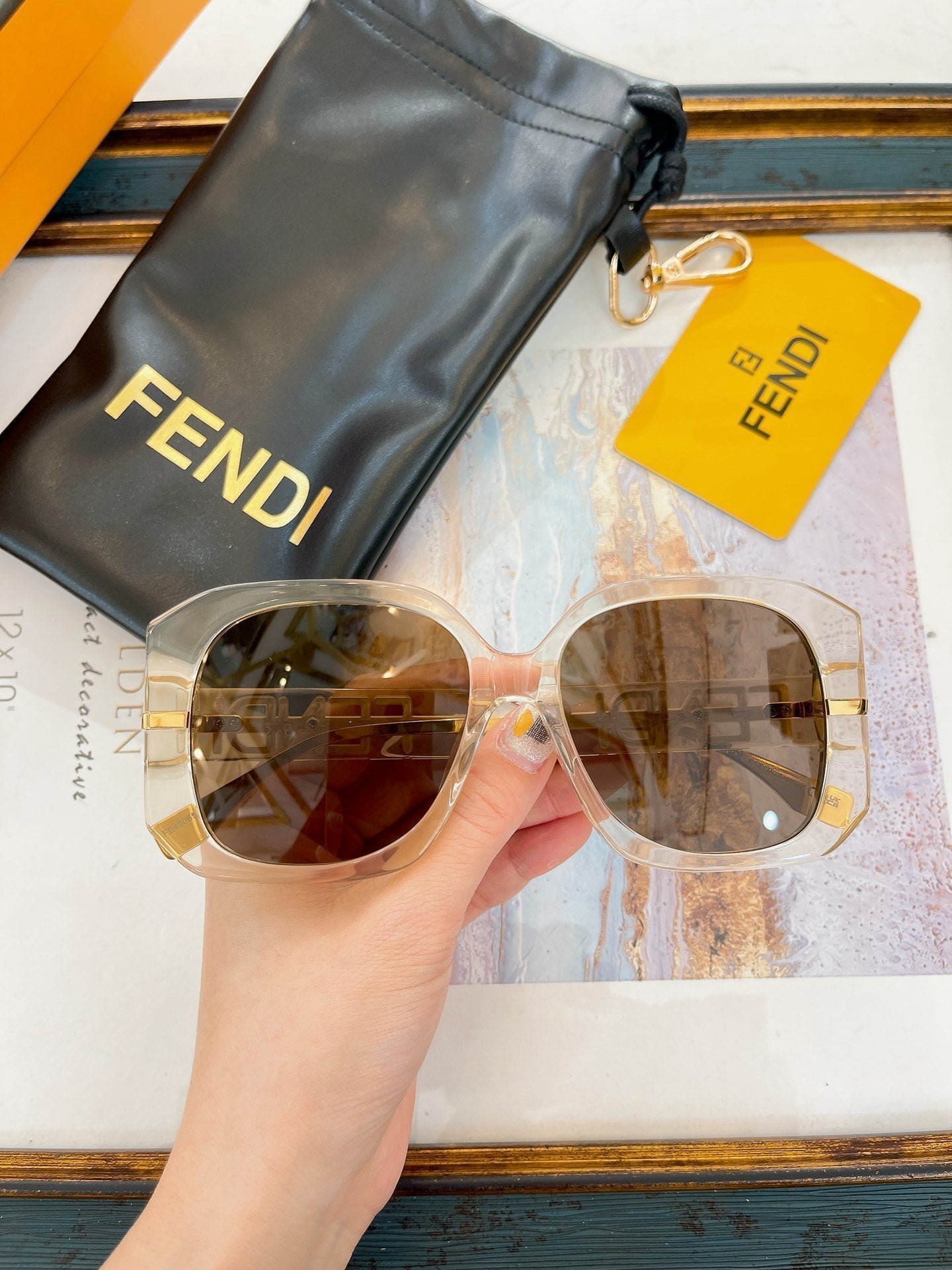 FENDI Acetate Fiber Large Frame Sunglasses - Image 7