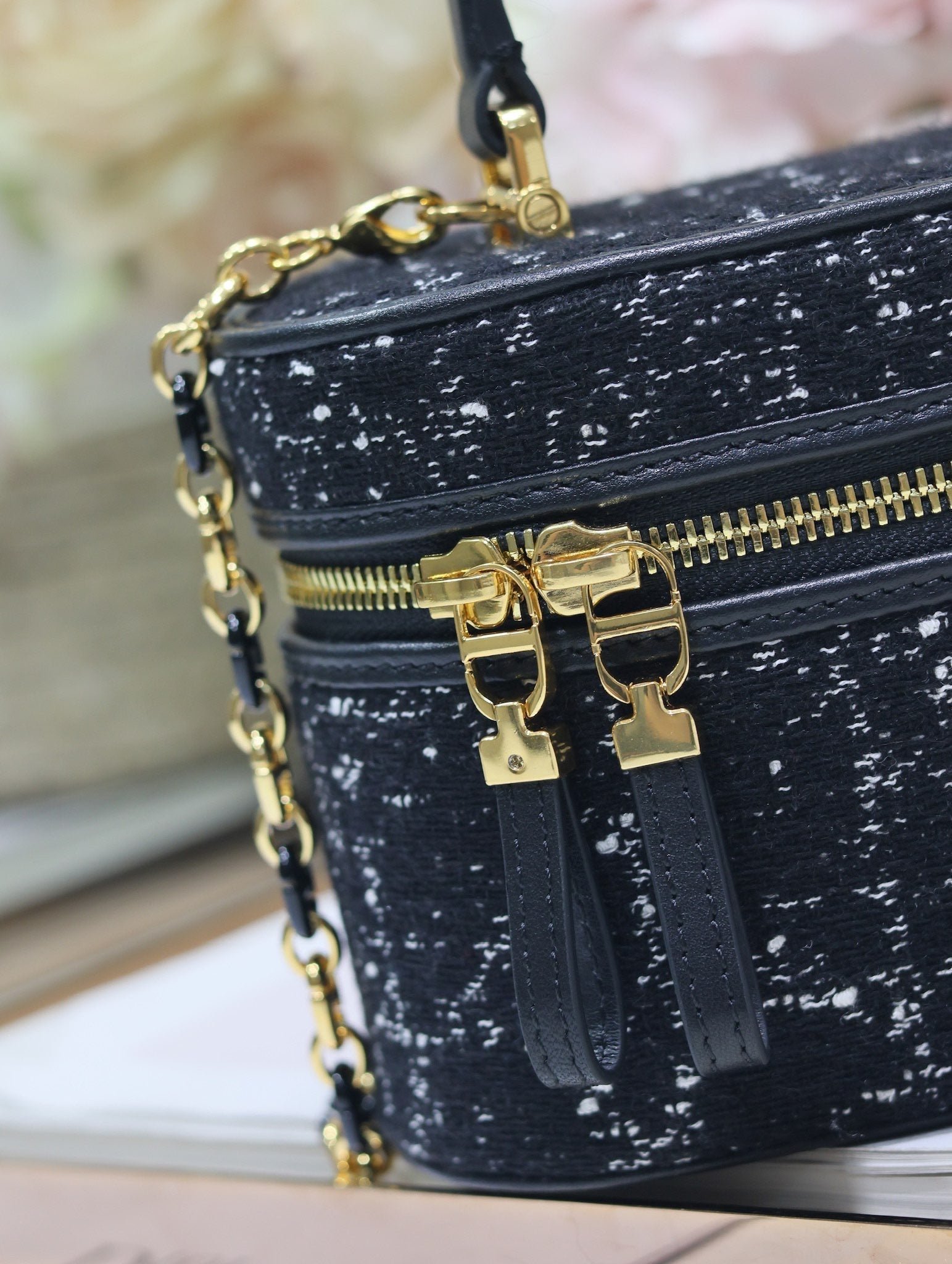 Dior Caro Black Tweed Vanity Fabric with Quilted - Image 6