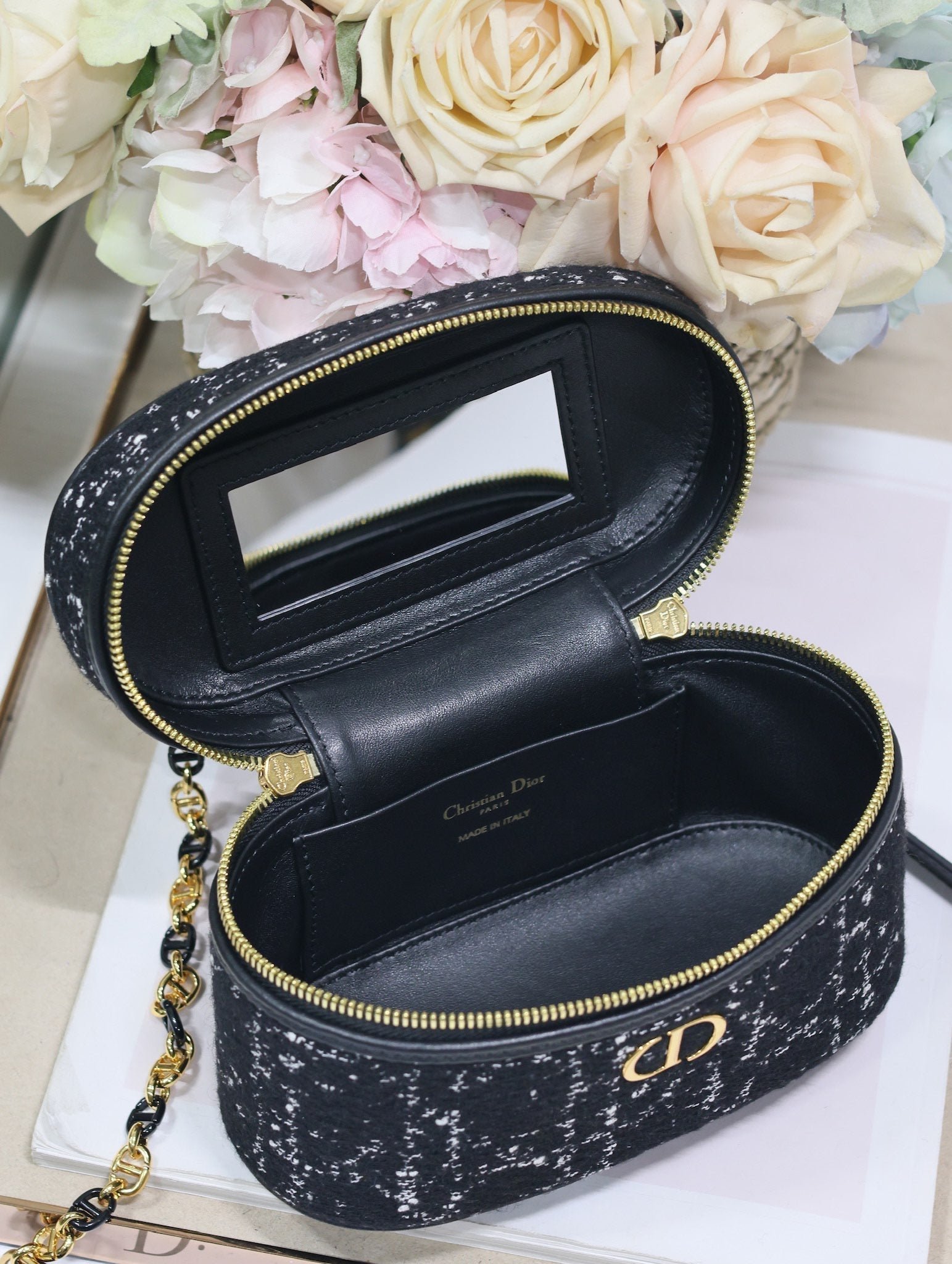 Dior Caro Black Tweed Vanity Fabric with Quilted - Image 8