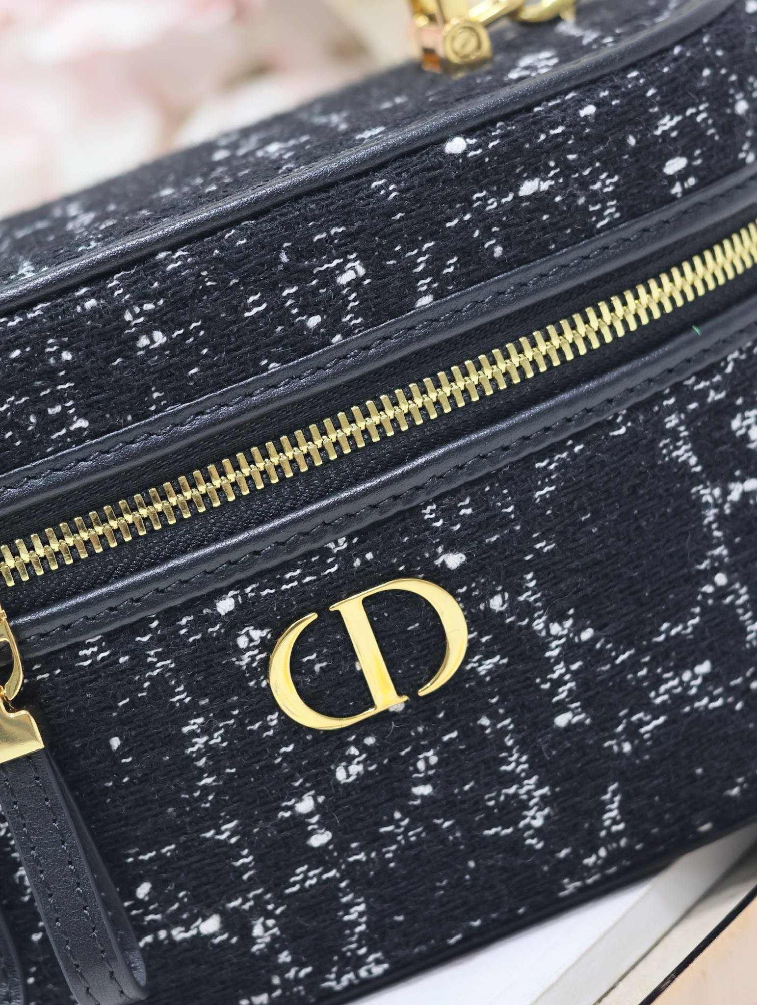 Dior Caro Black Tweed Vanity Fabric with Quilted - Image 5